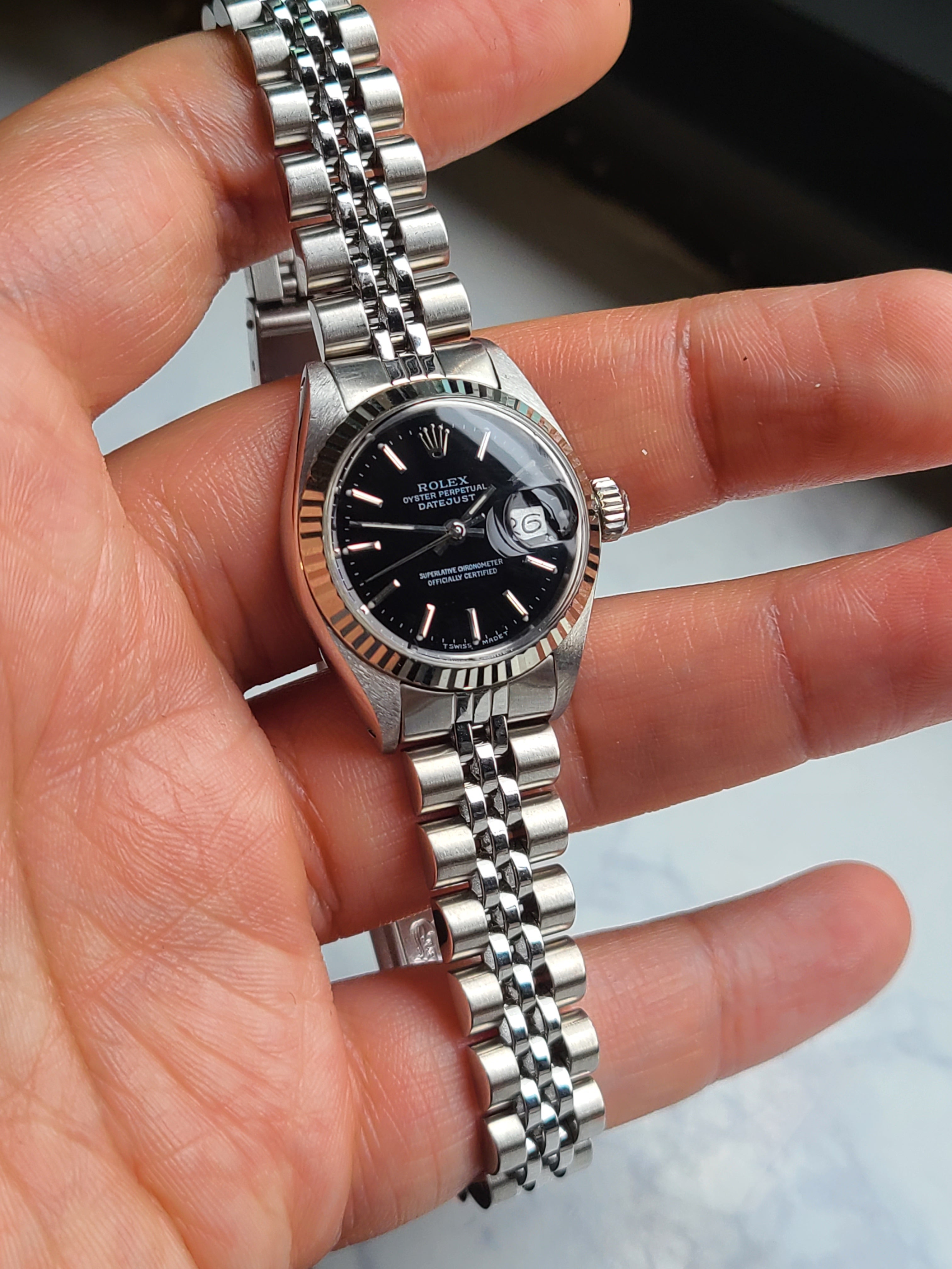 Rolex Women's Datejust Black Dial 롤렉스 여성용 데이저스트 블랙 다이얼 빈티지