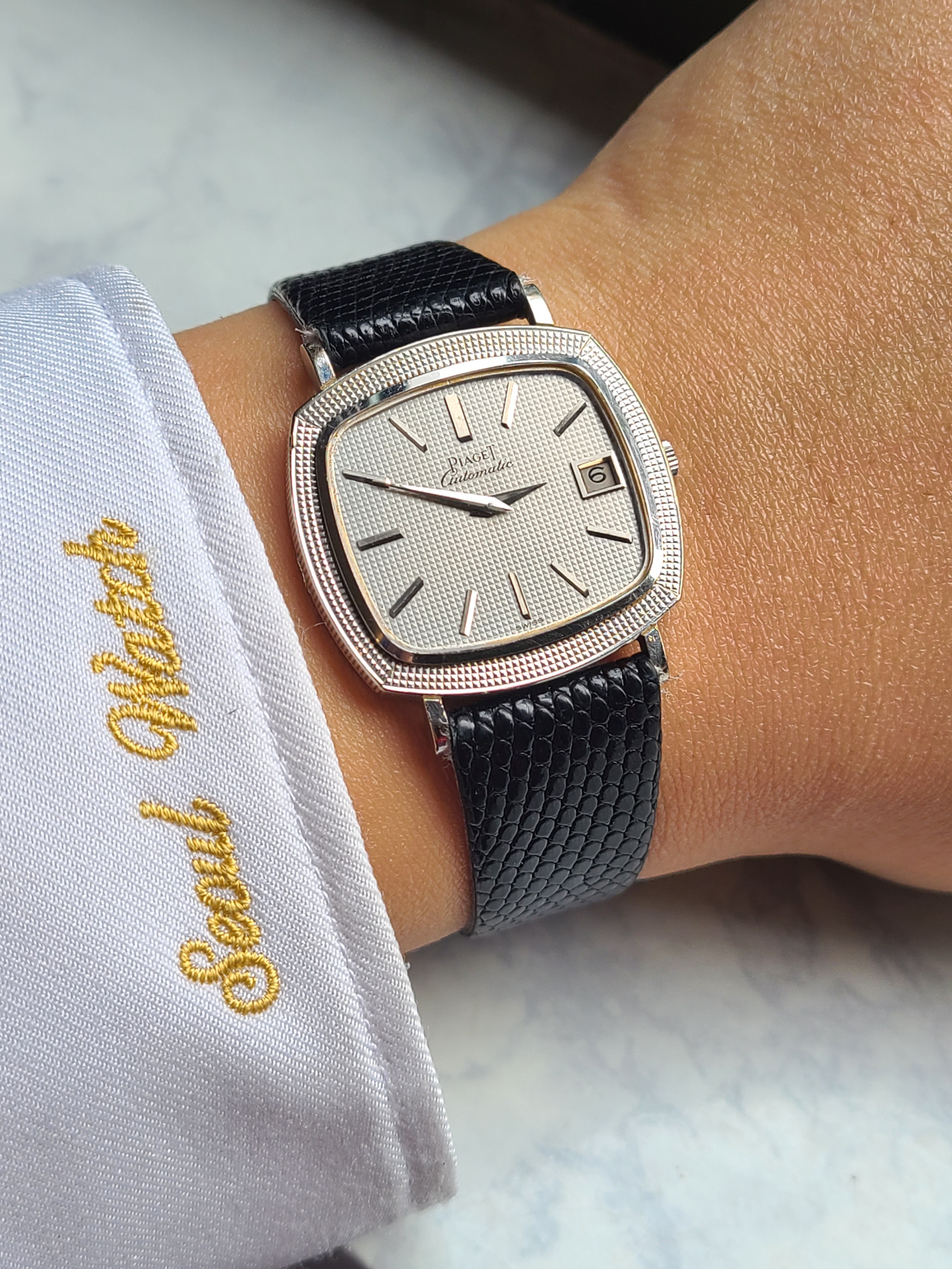 Piaget Cushion Case 18K WG Automatic 피아제 쿠션 홉네일 클라우드 순금로터 18K 화이트골드 금통
