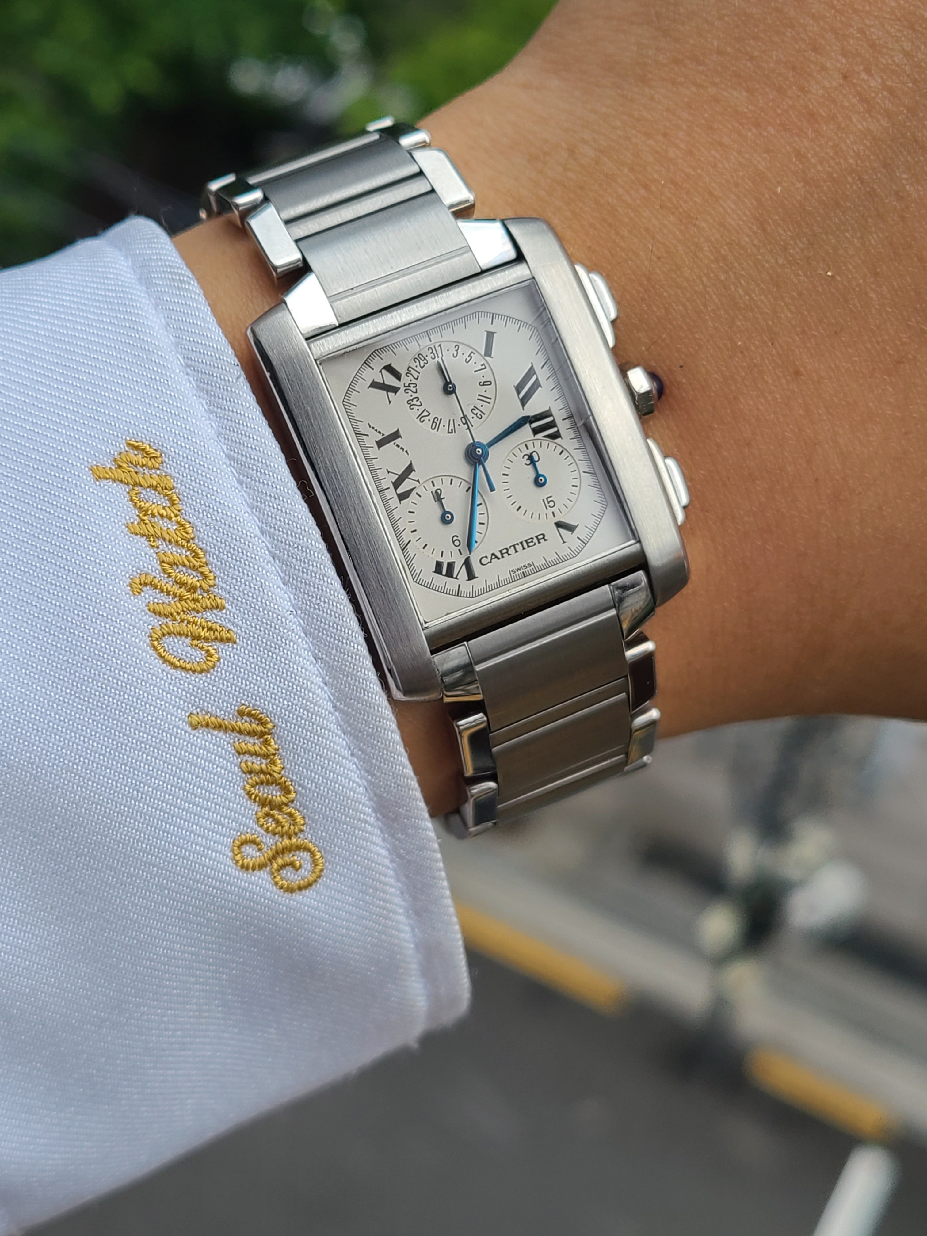 Cartier Tank Francaise Chronograph XLarge Men's 까르띠에 탱크 프랑세스 크로노그래프 XL 남성용