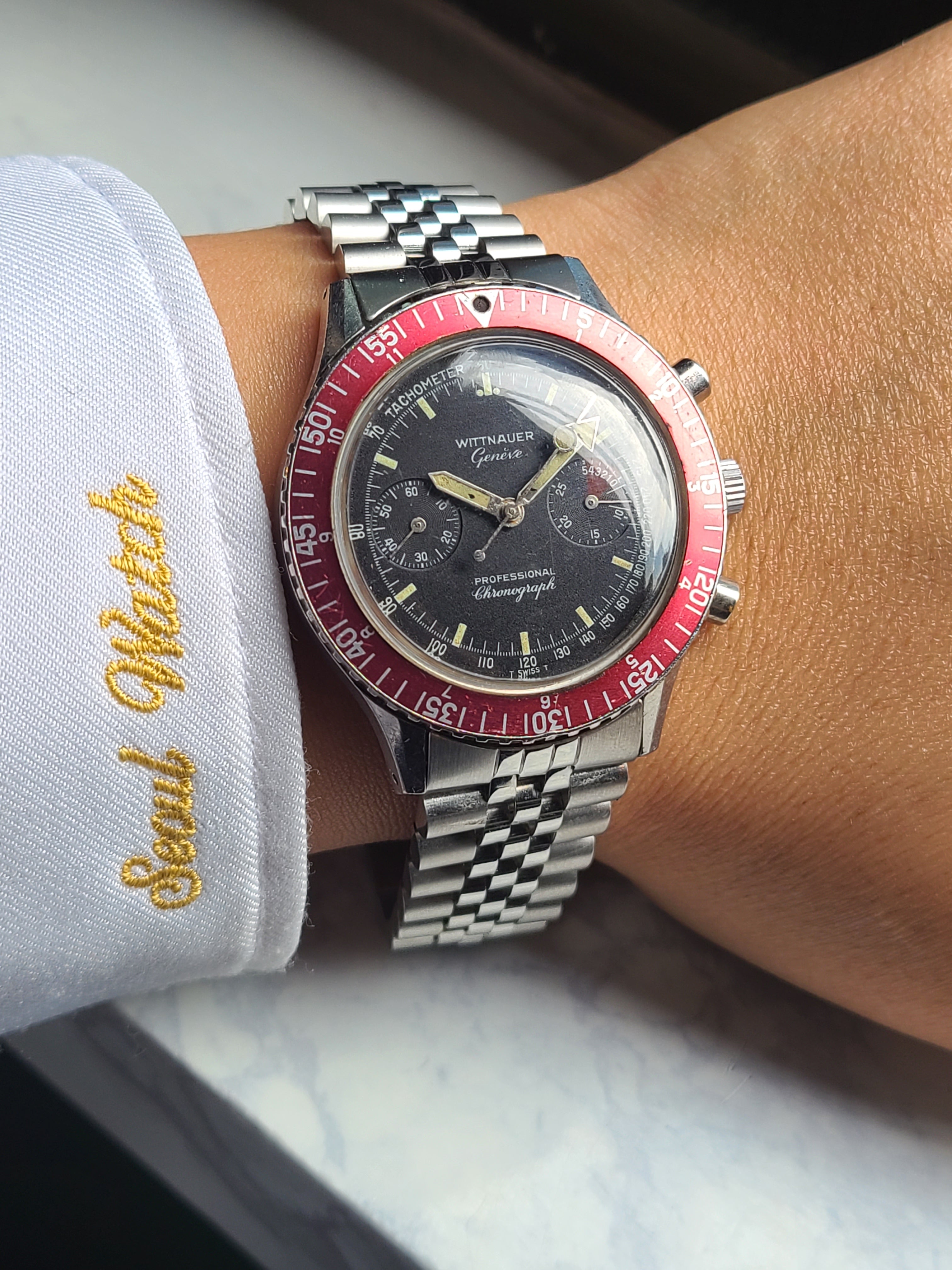 Longines Wittnauer 론진 위찌나워 버건디 크로노그래프 빈티지 1960s