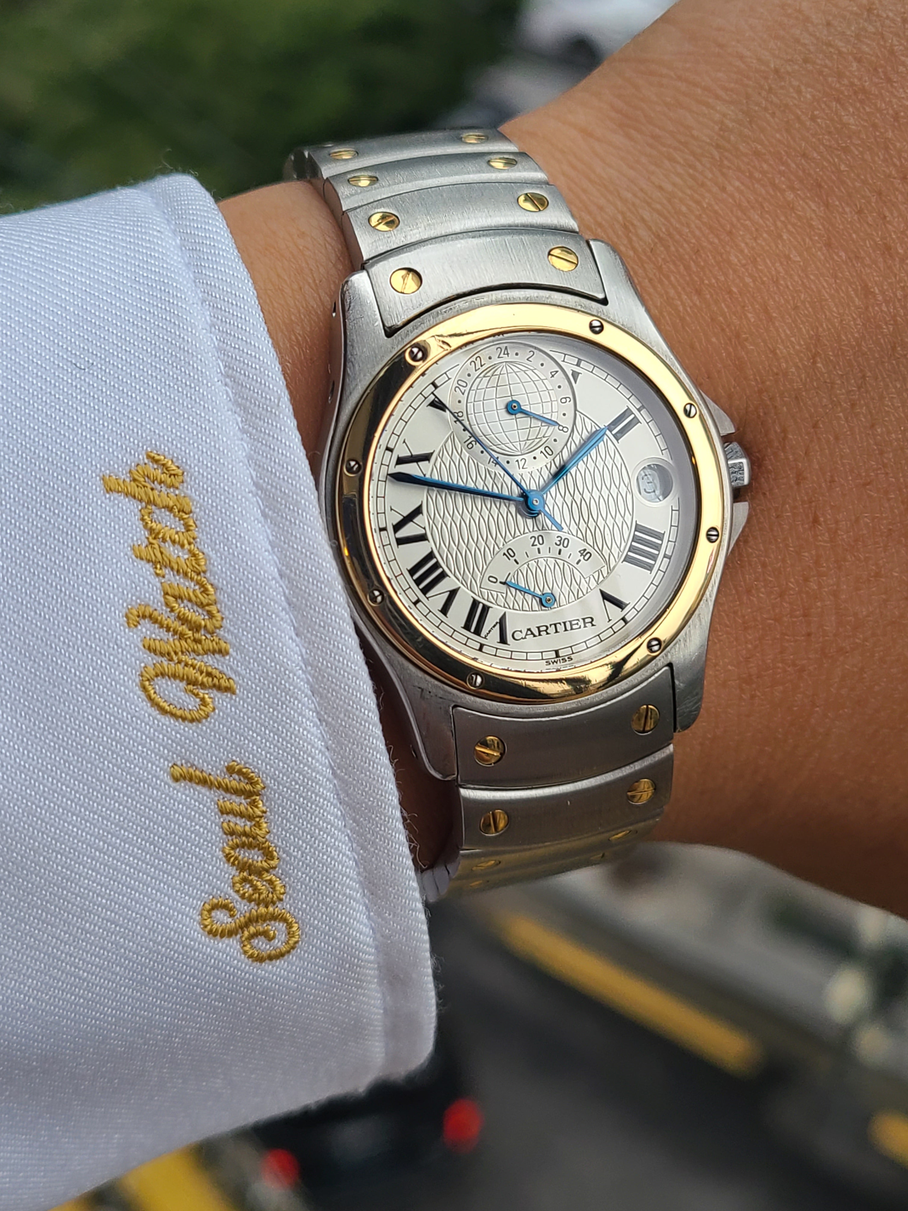Cartier Santos Ronde Automatic Men's LM 까르띠에 산토스 150주년 한정판 GMT 파워리저브 LM 라지 18K 콤비 남성