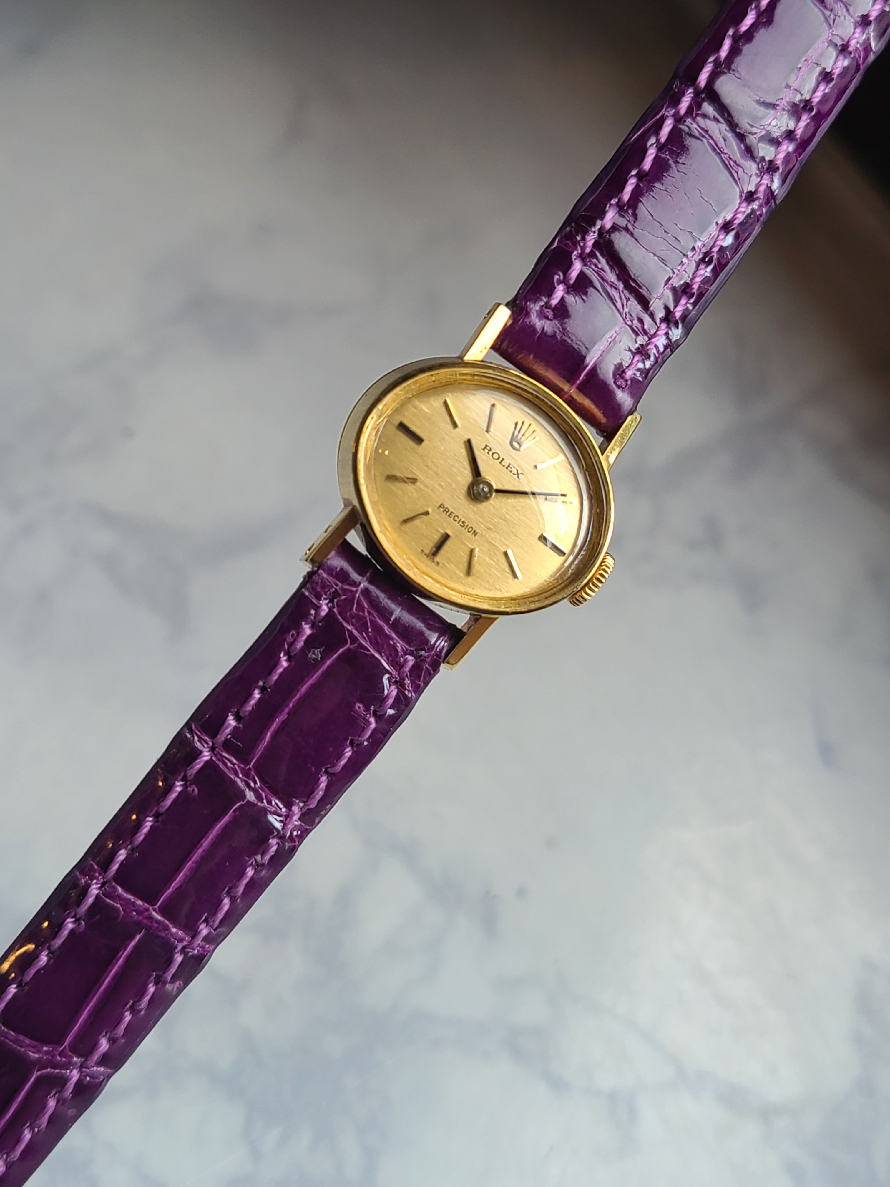 Rolex Oval Gold 18K YG Women's 롤렉스 여성용 프리시전 18K 옐로우골드 금통 빈티지