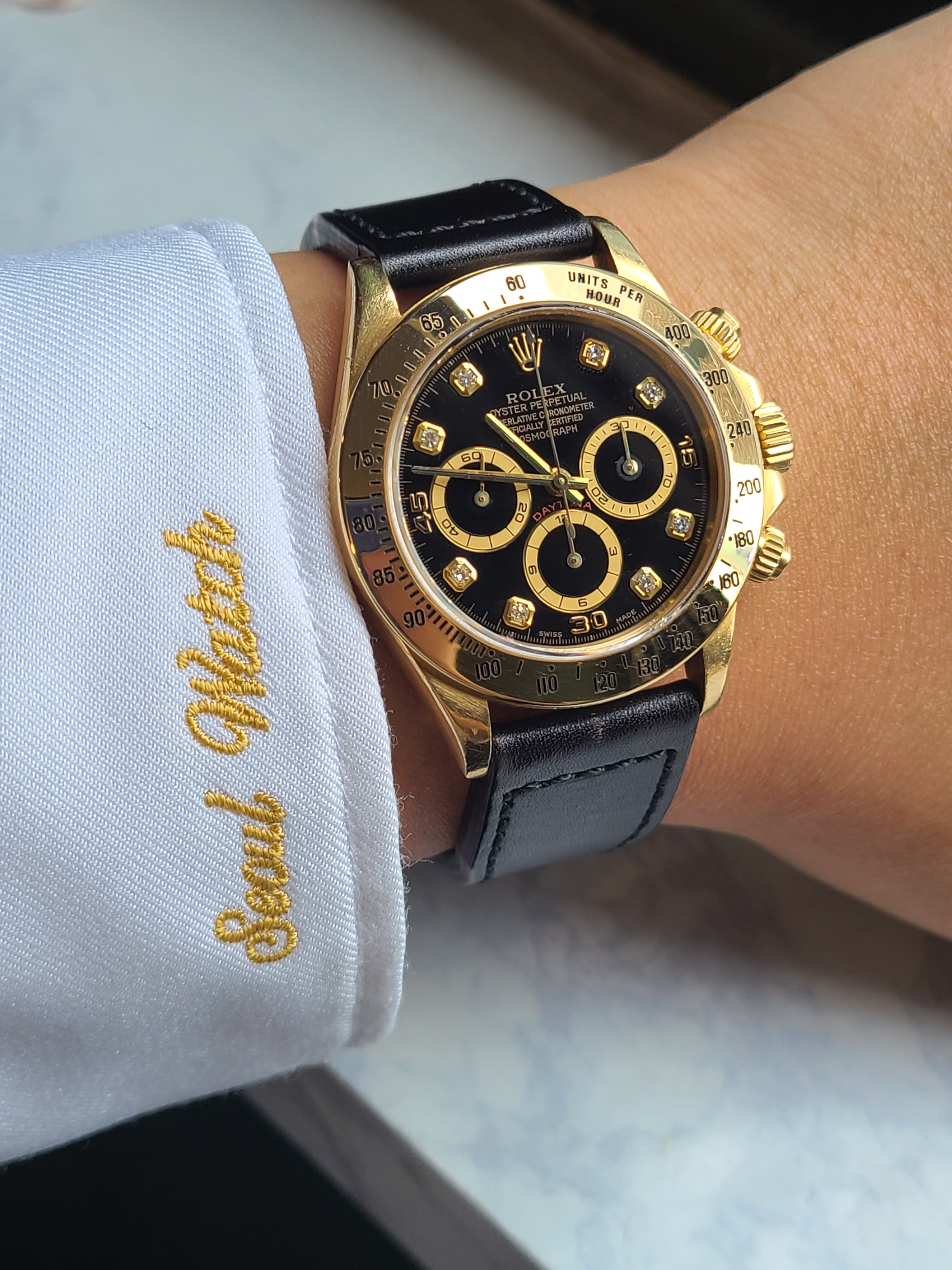 Rolex Daytona Black 8P Diamond 16528 롤렉스 데이토나 제니토나 8P 옐로우골드 금통 16528