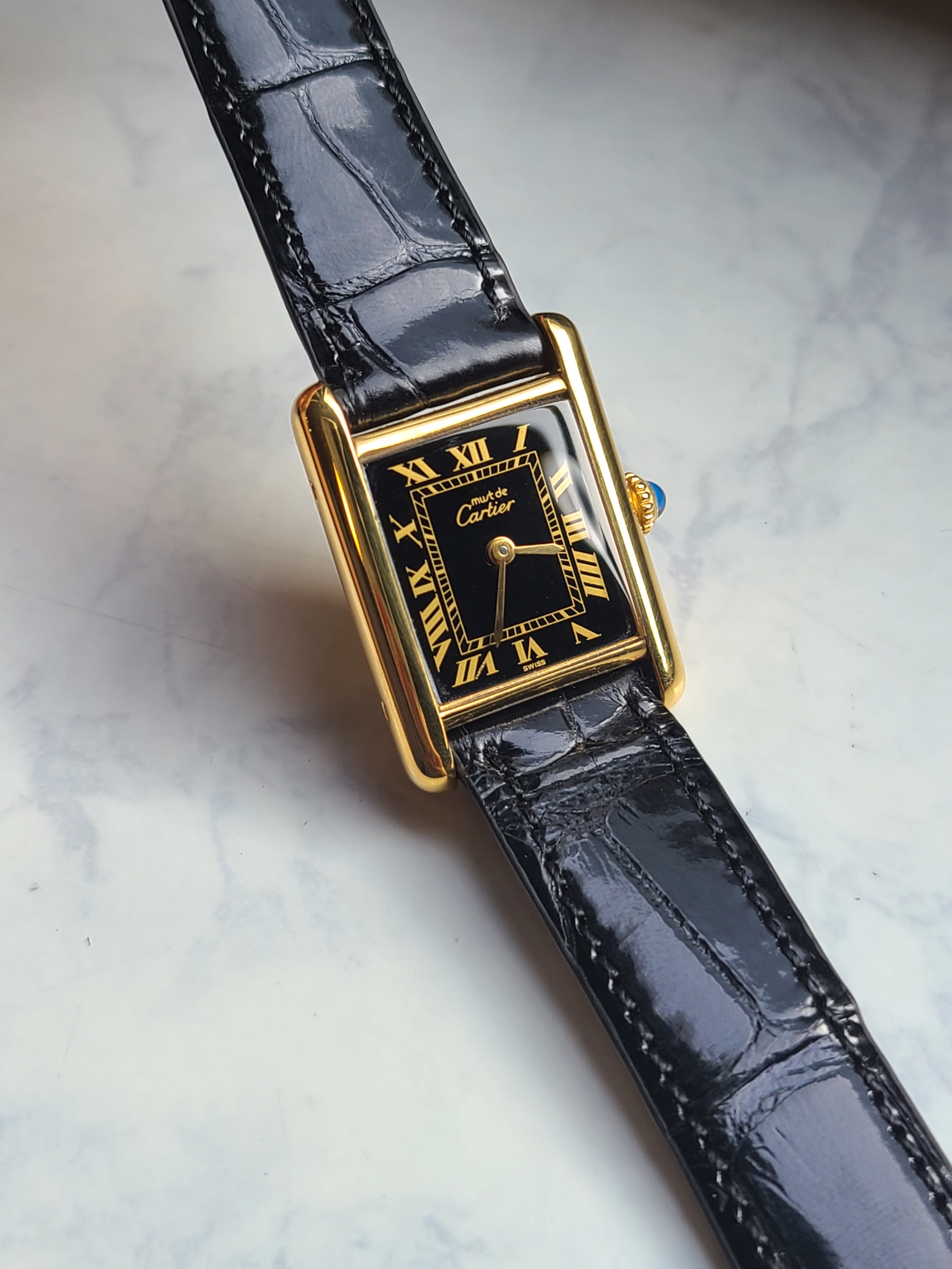 Cariter Must Tank Roman Yellow Gold SM 까르띠에 머스트 탱크 골드로만 옐로우골드 금장 SM