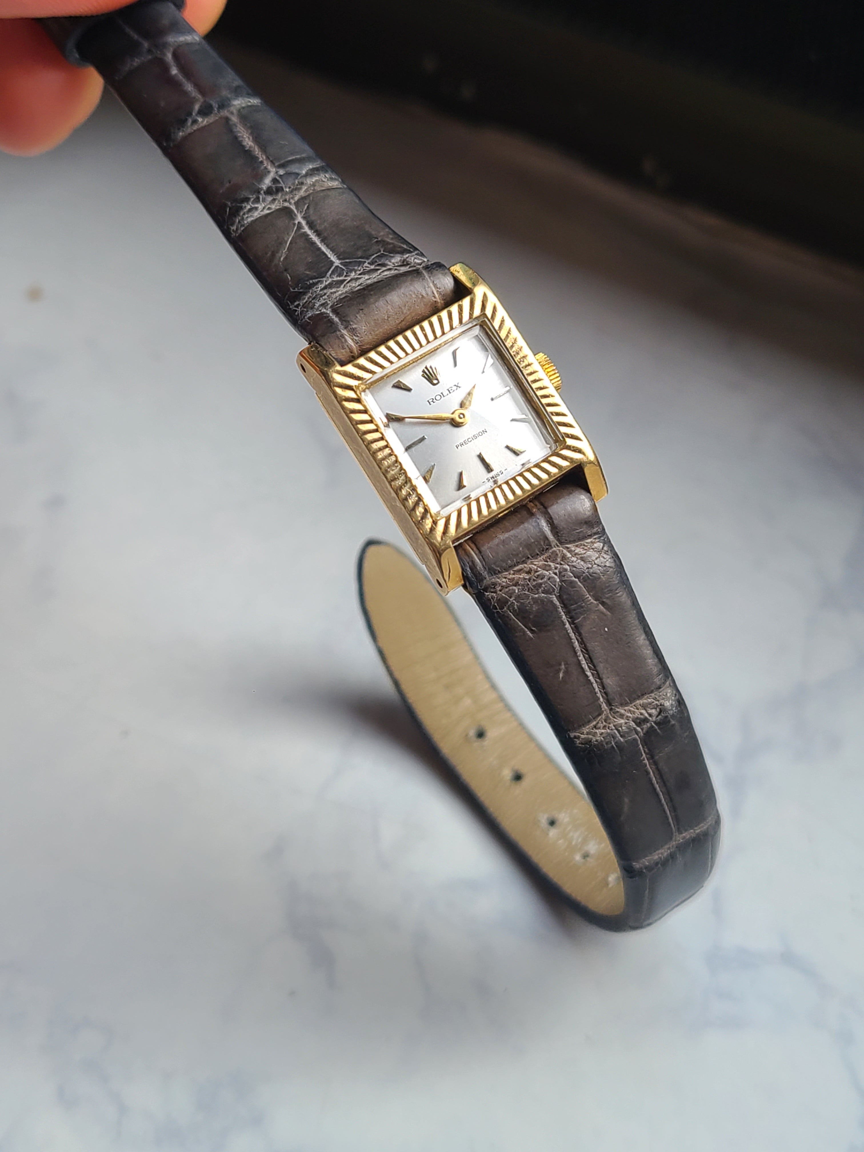 Rolex Precision Art Deco Women's 롤렉스 여성용 프리시젼 스퀘어 아트데코 18K 옐로우골드 금통 여성용