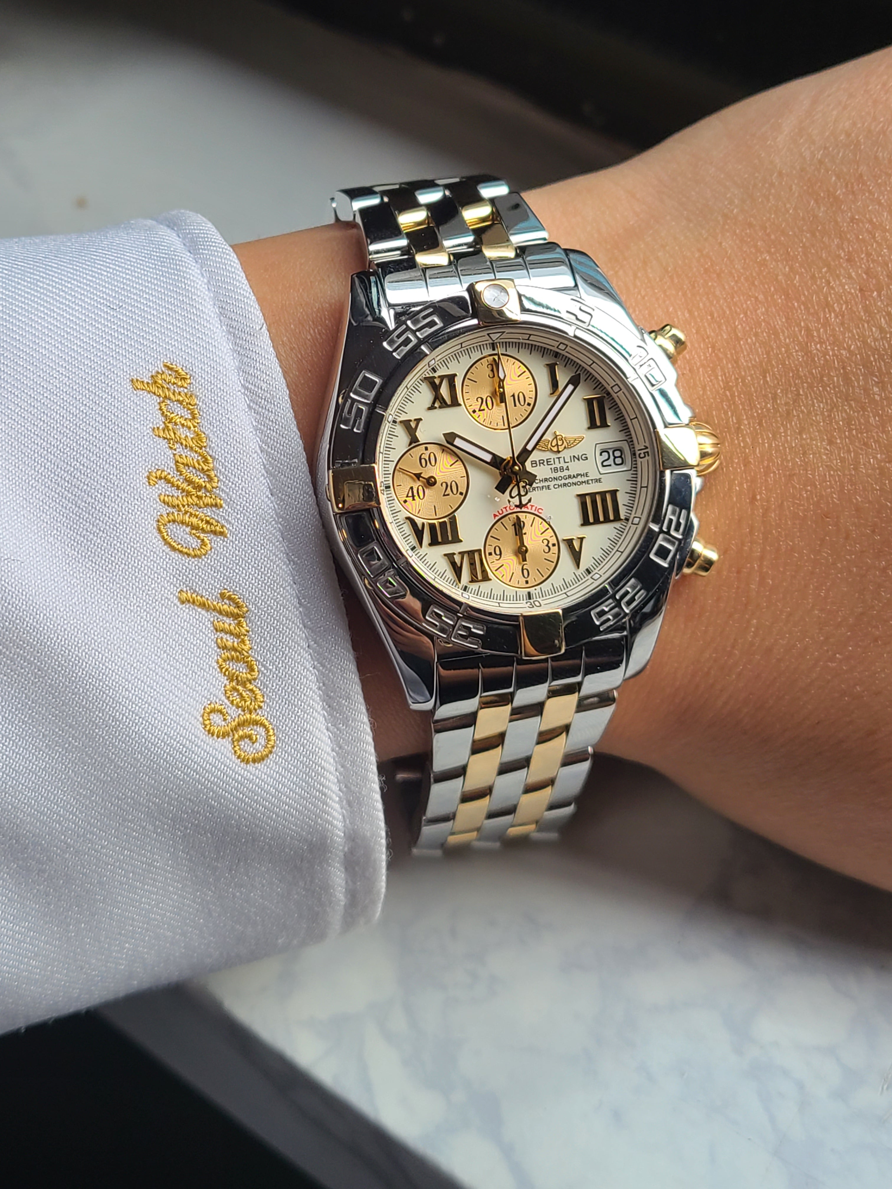 Breitling Chronomat Chornograph Roman 브라이틀링 크로노맷 아이보리 골드로만 18K 옐로우골드 콤비