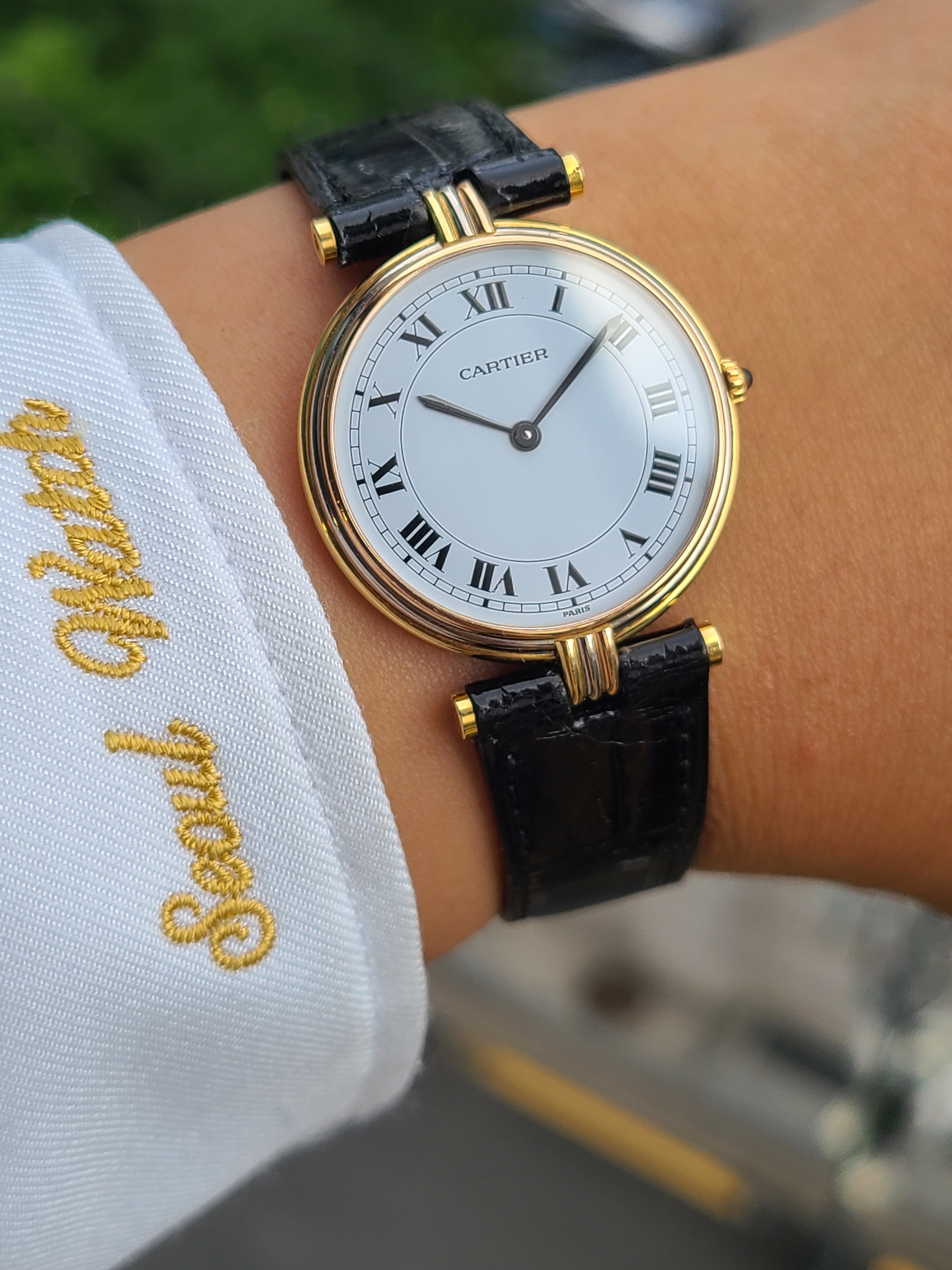 Cartier Louis Vendome 18K Solid 까르띠에 루이방돔 18K 트리니티 금통 L라지 남성용