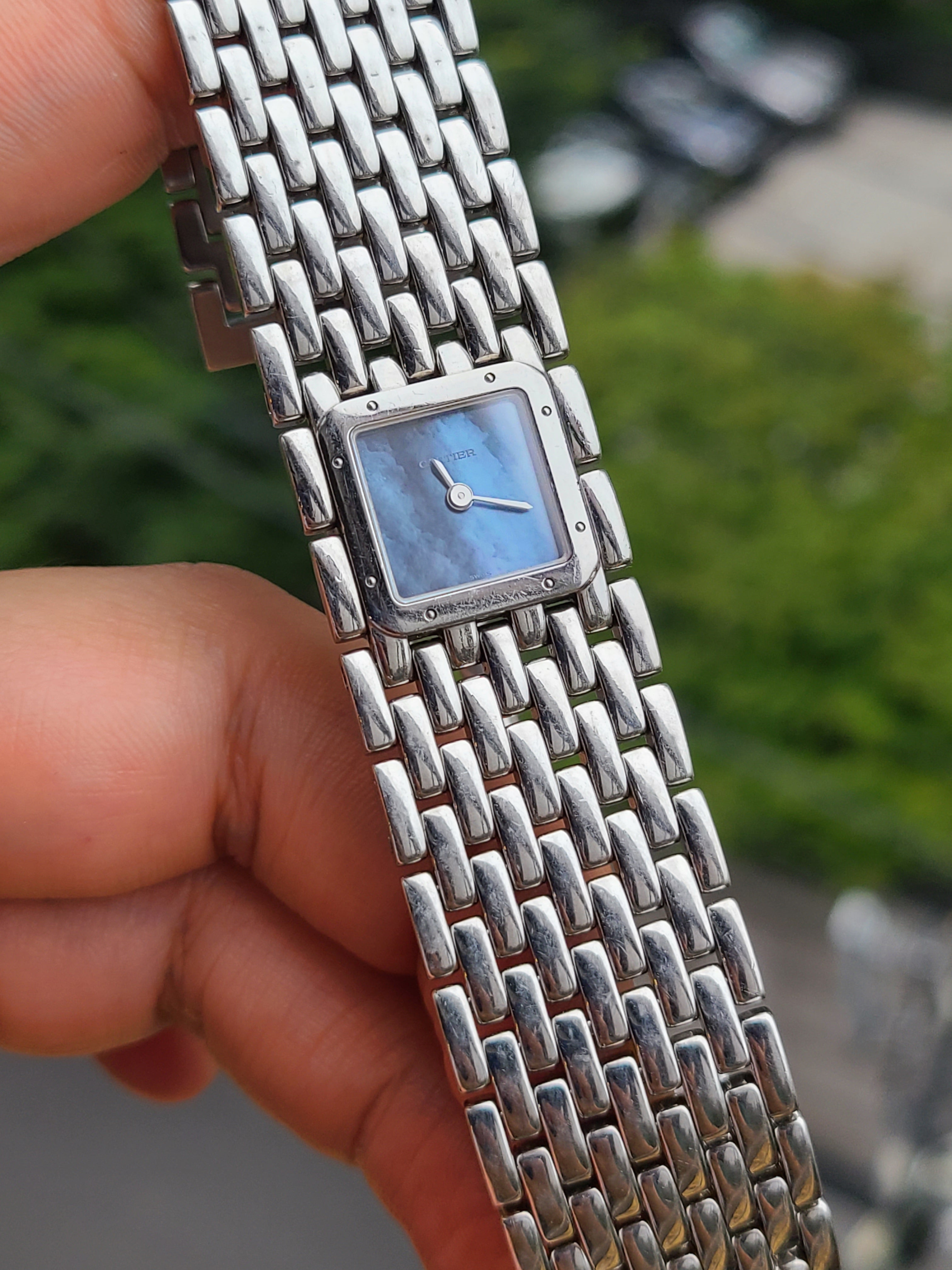 Cartier Ruban Blue MOP Dial 까르띠에 루반 블루자개판 청자개 MOP 여성용