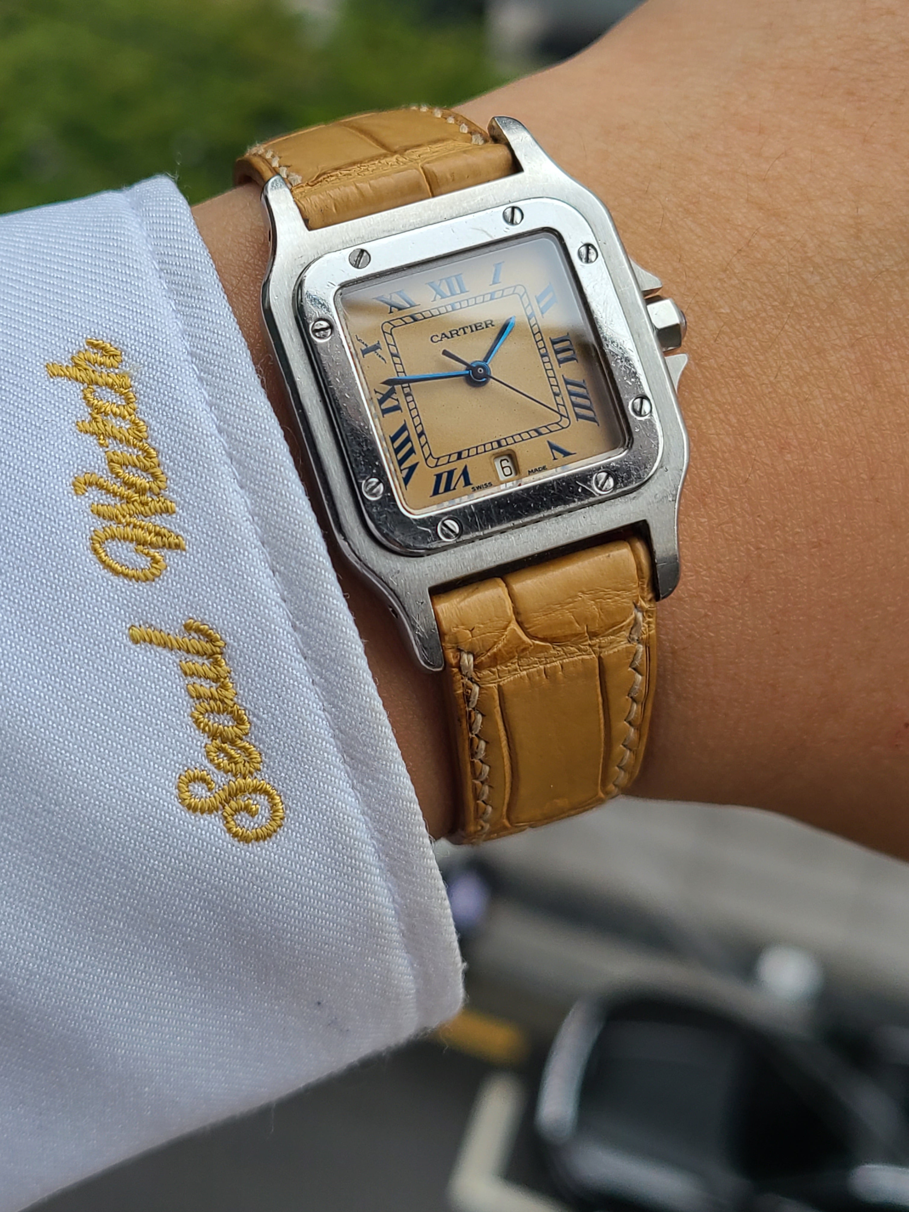 Cartier Santos Galbee Blue Roman LM 까르띠에 산토스 청로만 블루로만 빈티지 LM 라지