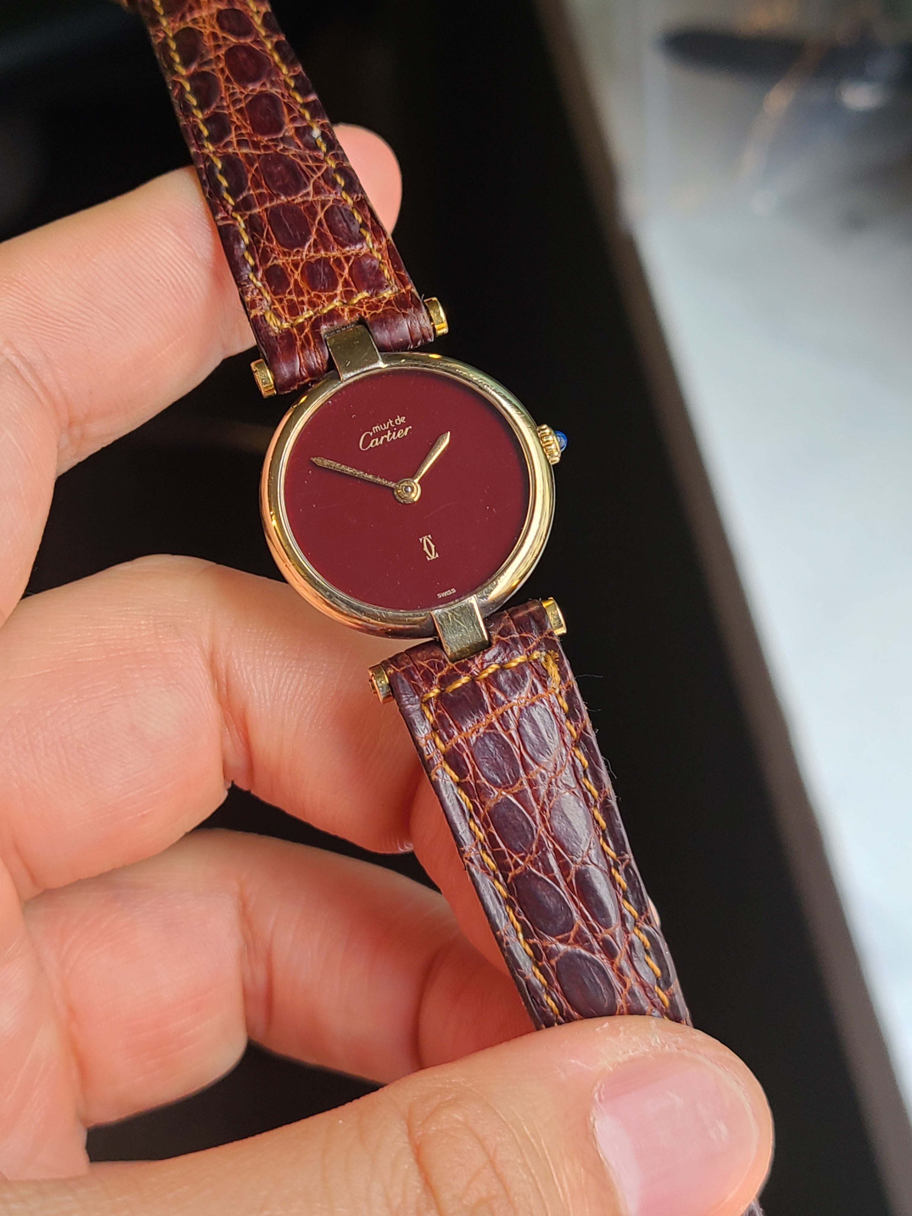 Cartier Must de Vendome Red 까르띠에 머스트 방돔 레드 와인 스몰 SM 여성용