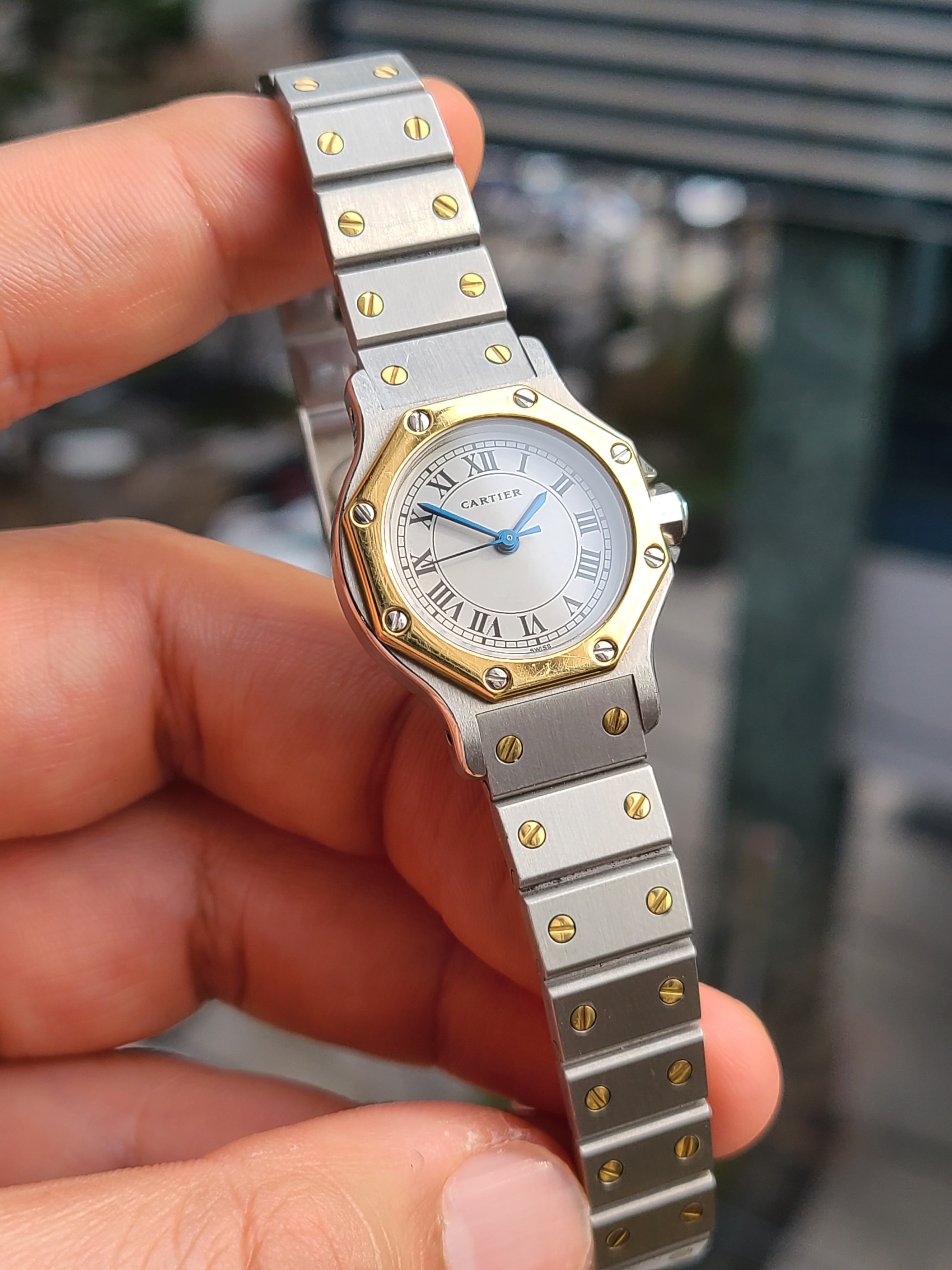 Cartier Santos Octagon SM 까르띠에 산토스 옥타곤 18K 콤비 SM 스몰 사이즈 여성용