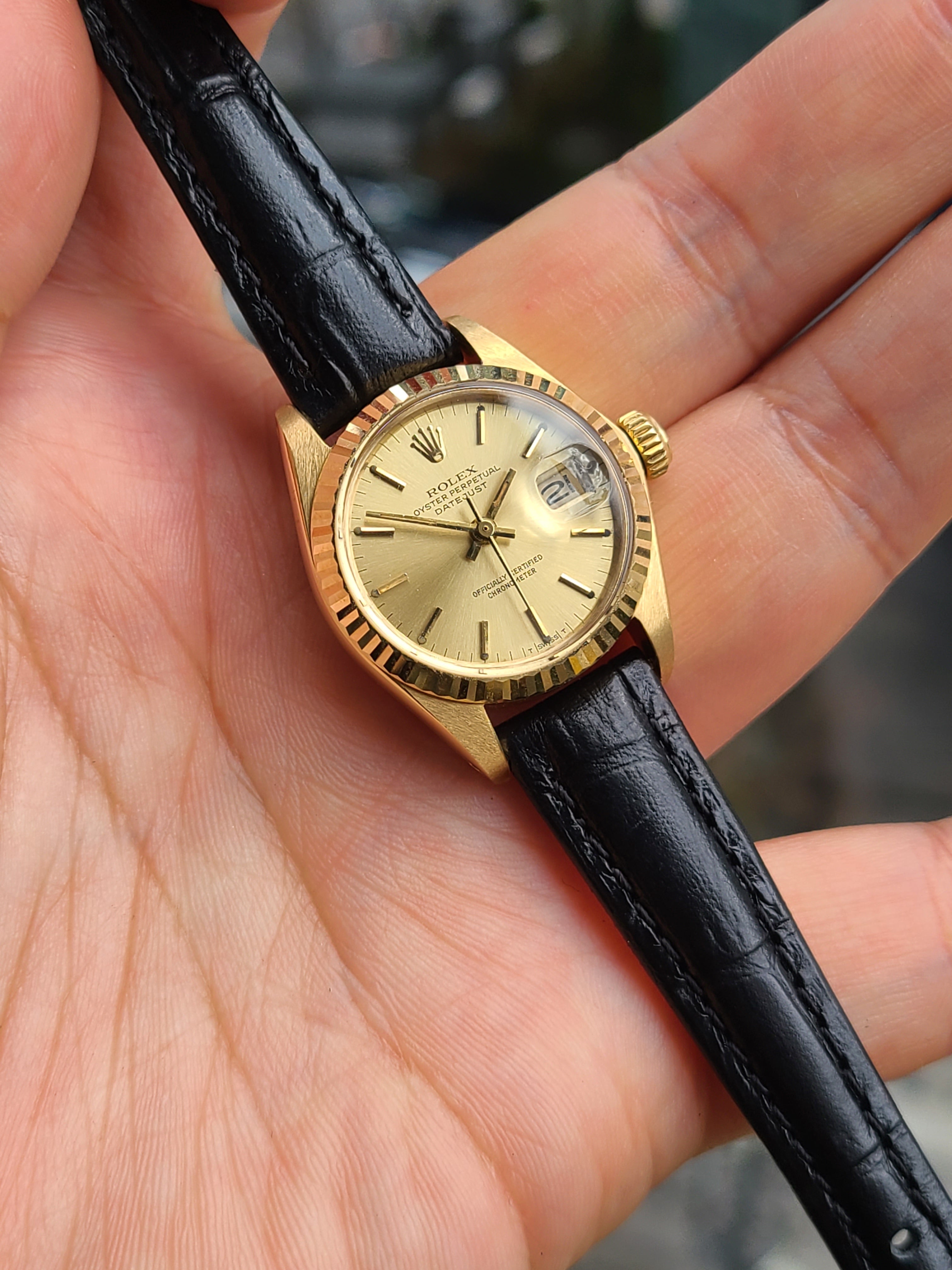 Rolex Datejust 18K Solid Gold Women's 롤렉스 여성용 데이저스트 샴페인골드 18K 옐로우골드 금통