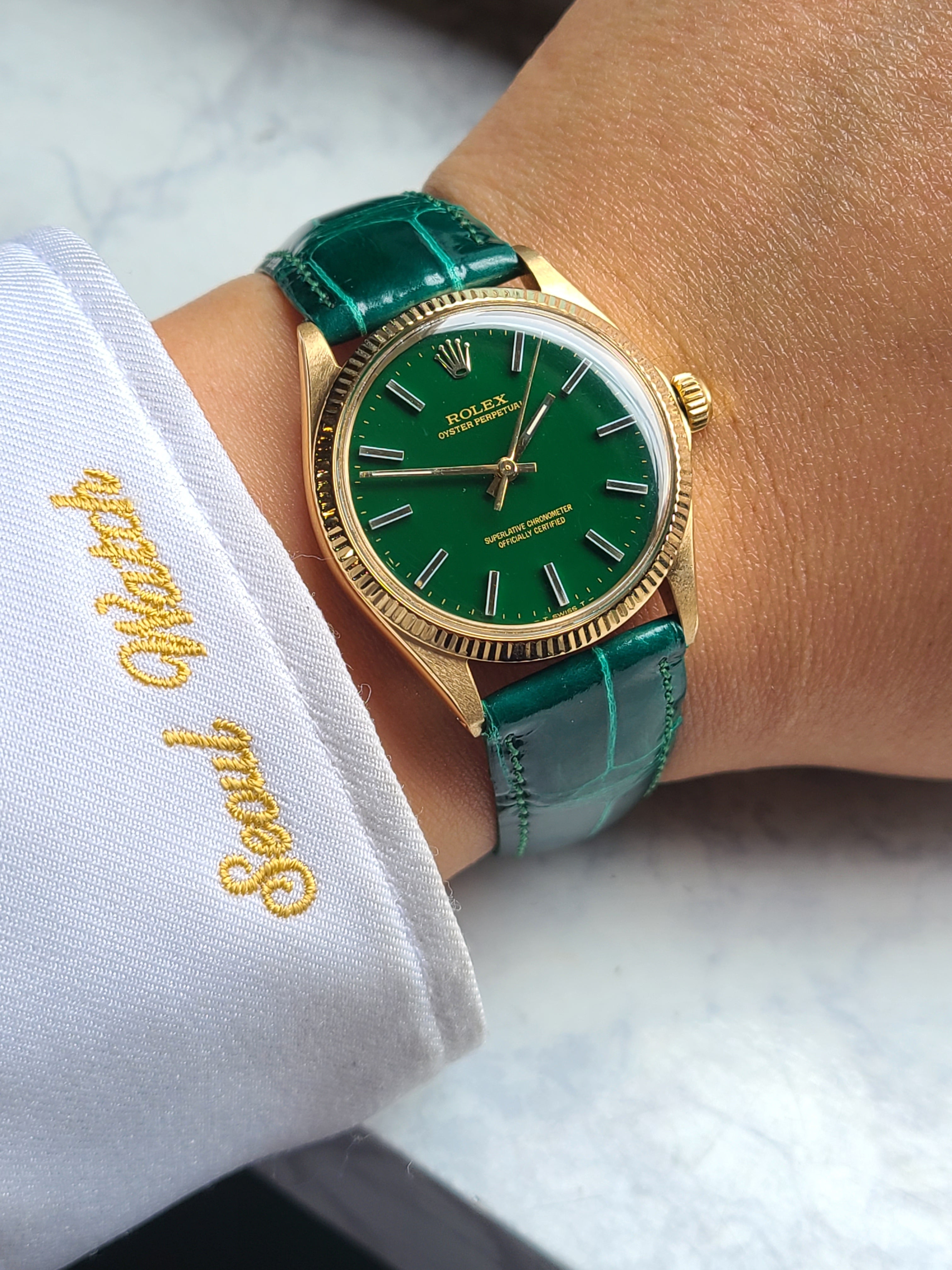 Rolex Oyster Perpetual Hulk Green 18K Solid YG 롤렉스 오이스터 퍼페추얼 헐크그린 18K 옐로우골드 금통