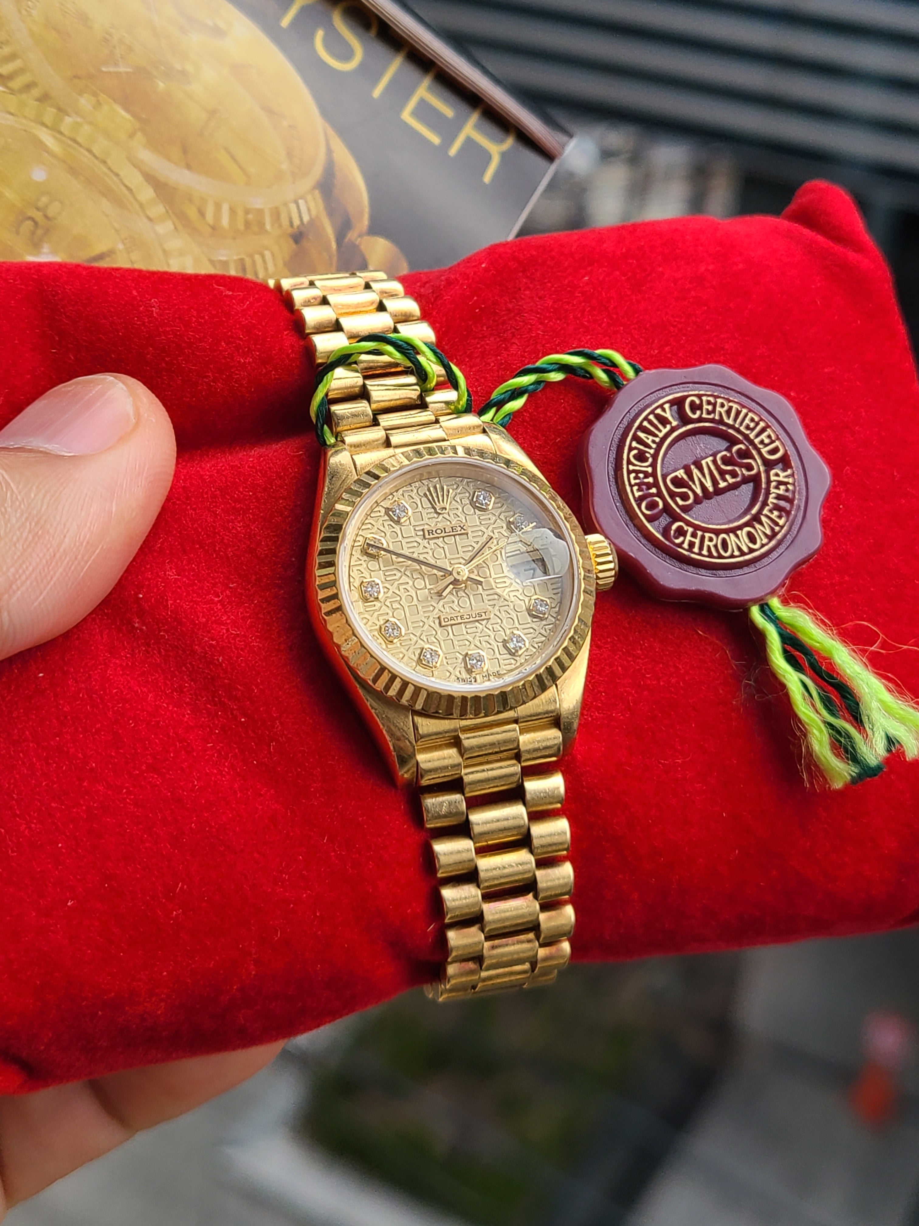Rolex Datejust 10P Diamonds 18K Solid Gold Women's 롤렉스 여성용 데이저스트 10P 다이아몬드 18K 옐로우골드 올금통