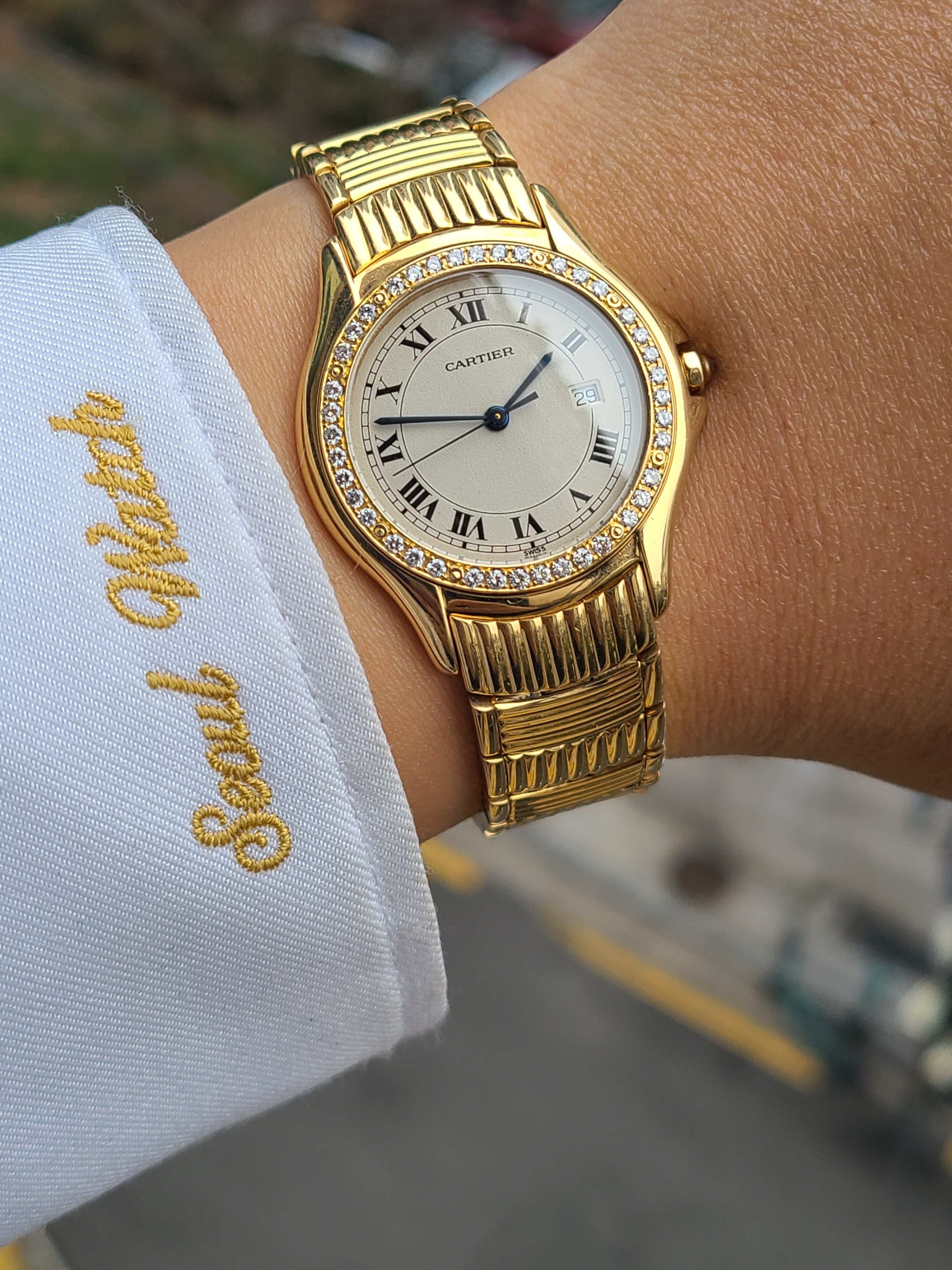 Cartier Panthere Cougar 18K Diamond YG LM 까르띠에 팬더 쿠거 18K 옐로우 올금통 다이아몬드 LM 라지사이즈 남성