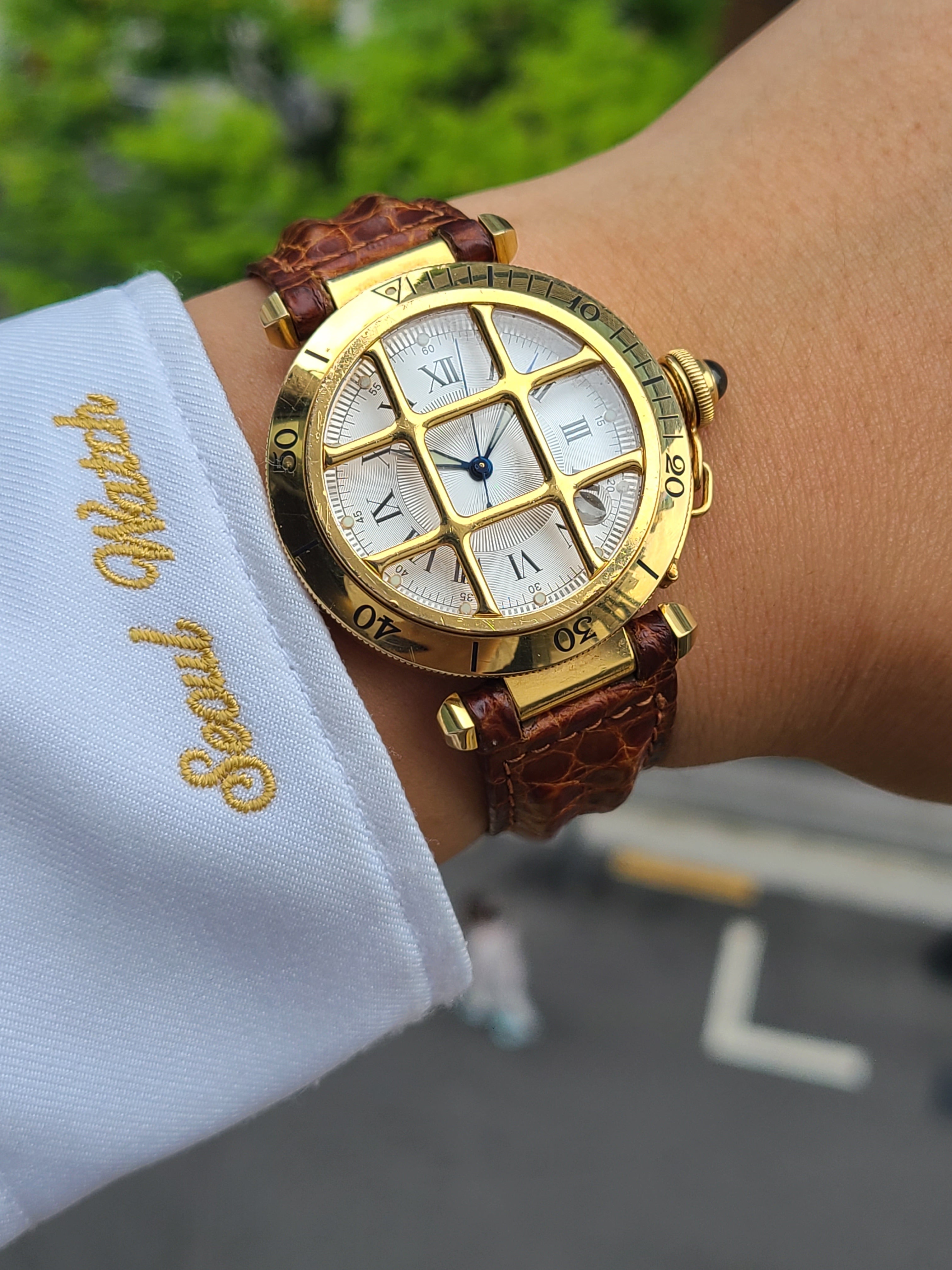 Cartier Grid Pasha 18K YG 까르띠에 그리드 파샤 18K 옐로우골드 금통 LM 라지 사이즈