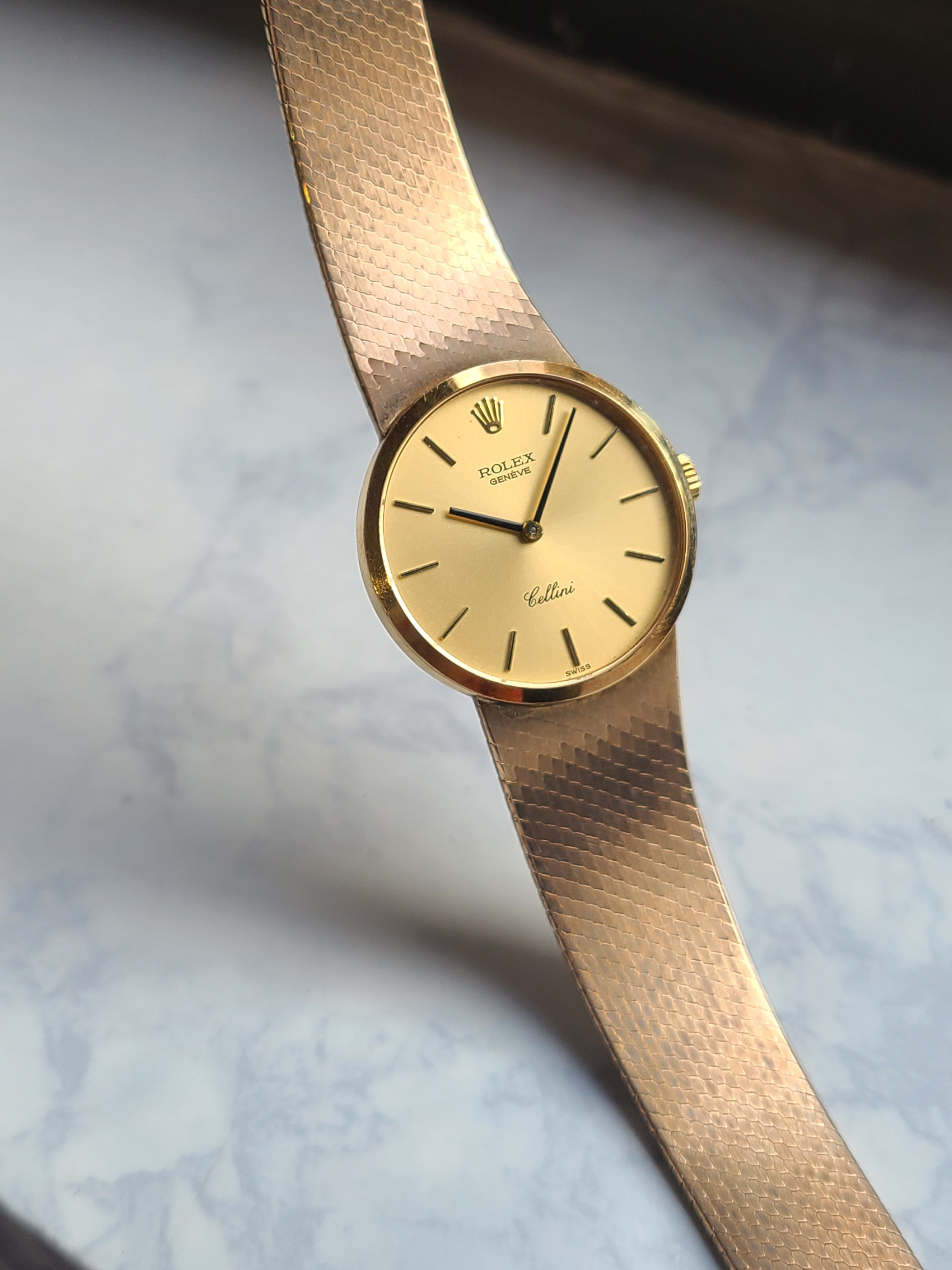 Rolex Cellini Gold 18K Solid YG 롤렉스 셀리니 샴페인골드 18K 옐로우골드 금통 여성용
