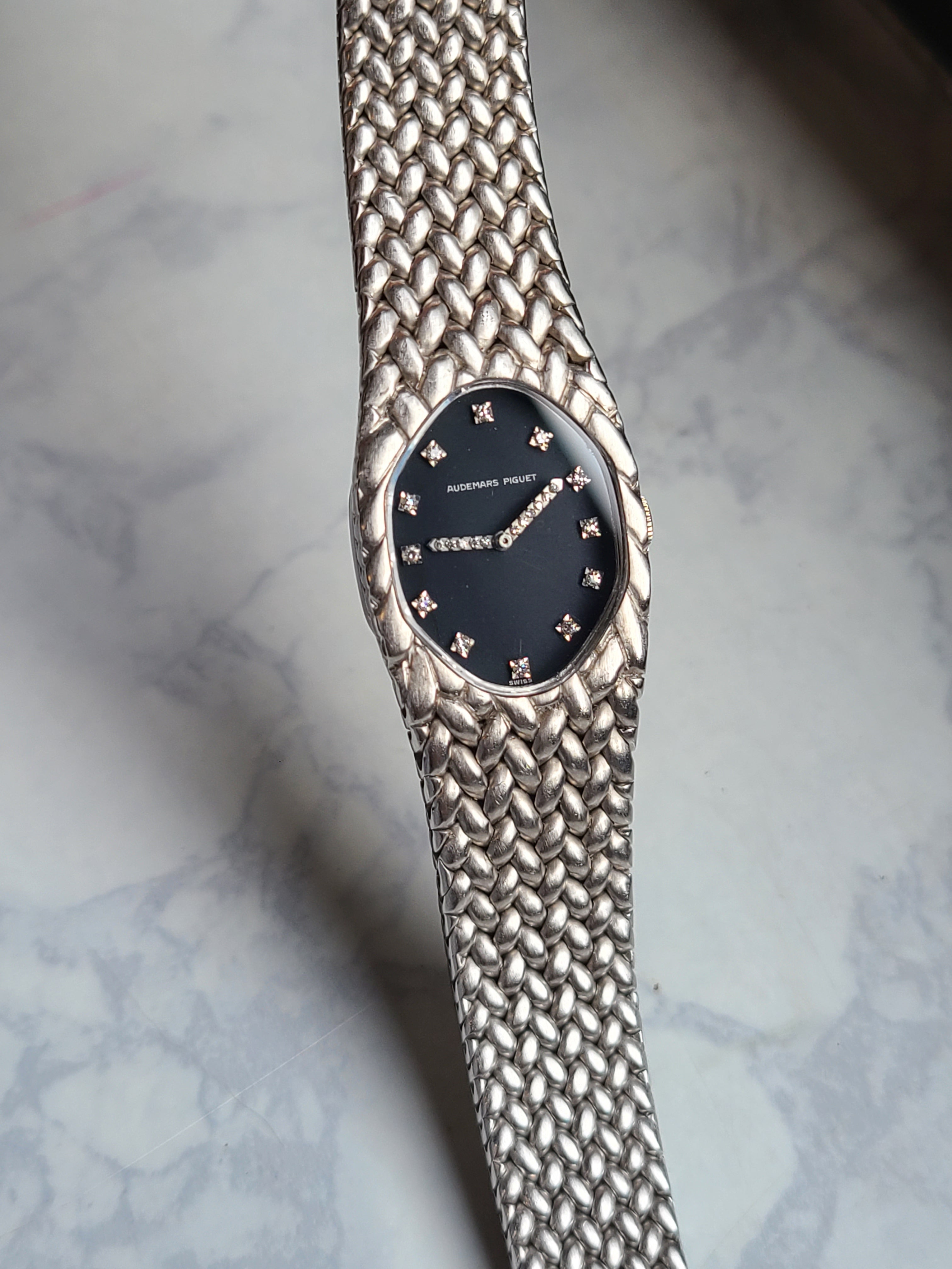Audemars Piguet Heavy Cobra Black 18K WG 오데마피게 헤비 코브라 12P 다이아몬드 블랙 18K 화이트골드 금통 여성용
