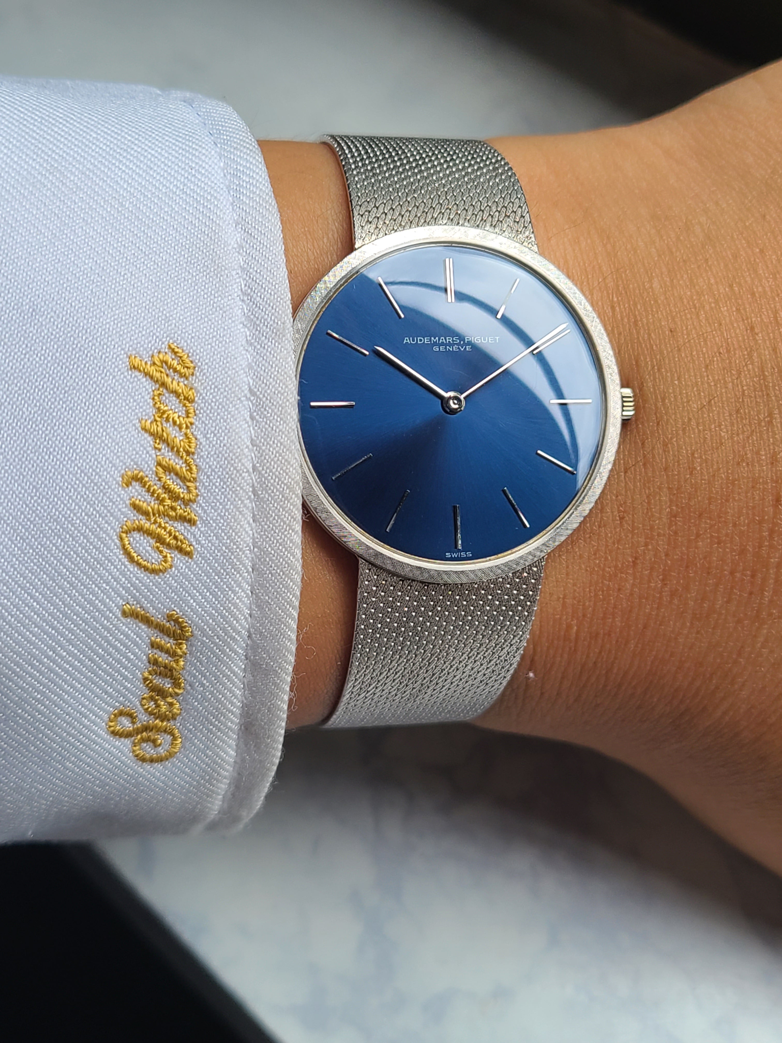 Audemars Piguet Classic Blue 18K WG 오데마피게 클래식 블루 18K 화이트골드 금통 수동 빈티지