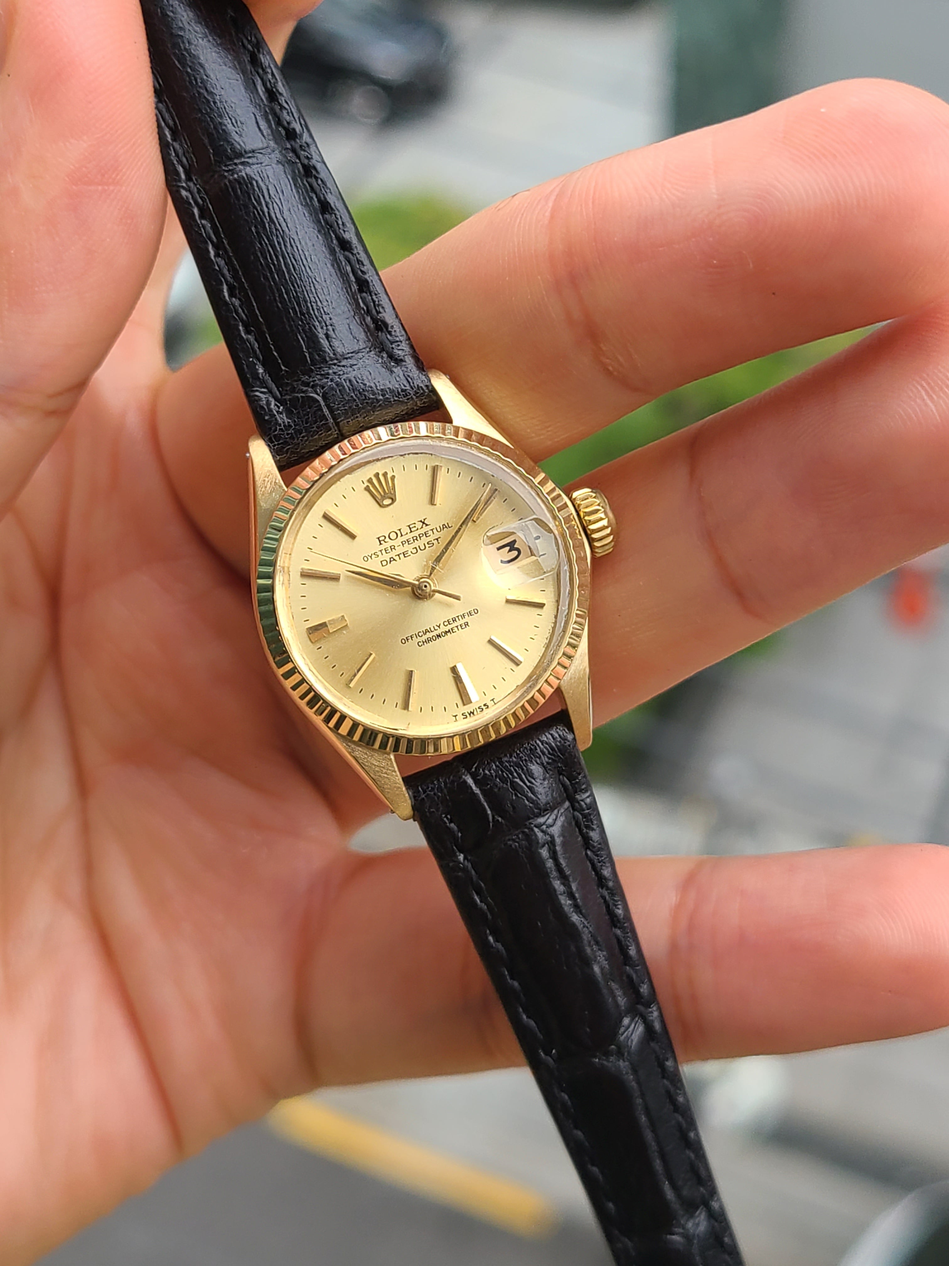 Rolex Datejust 18K Solid Gold Women's 롤렉스 여성용 데이저스트 샴페인골드 18K 옐로우골드 금통