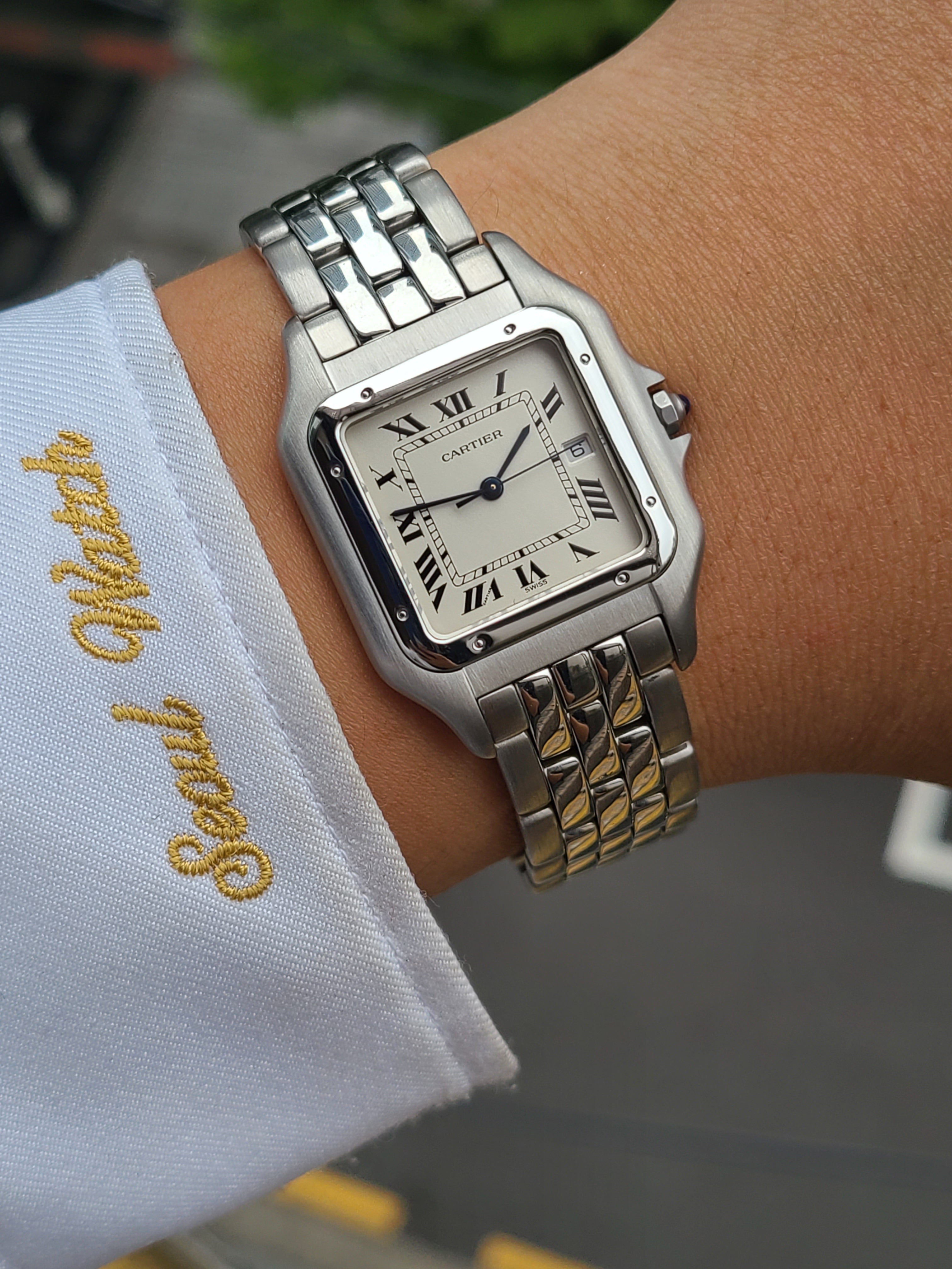 Cartier Panthere De Cartier S/S Men's Large 까르띠에 팬더 드 까르띠에 스틸 남성용 라지사이즈