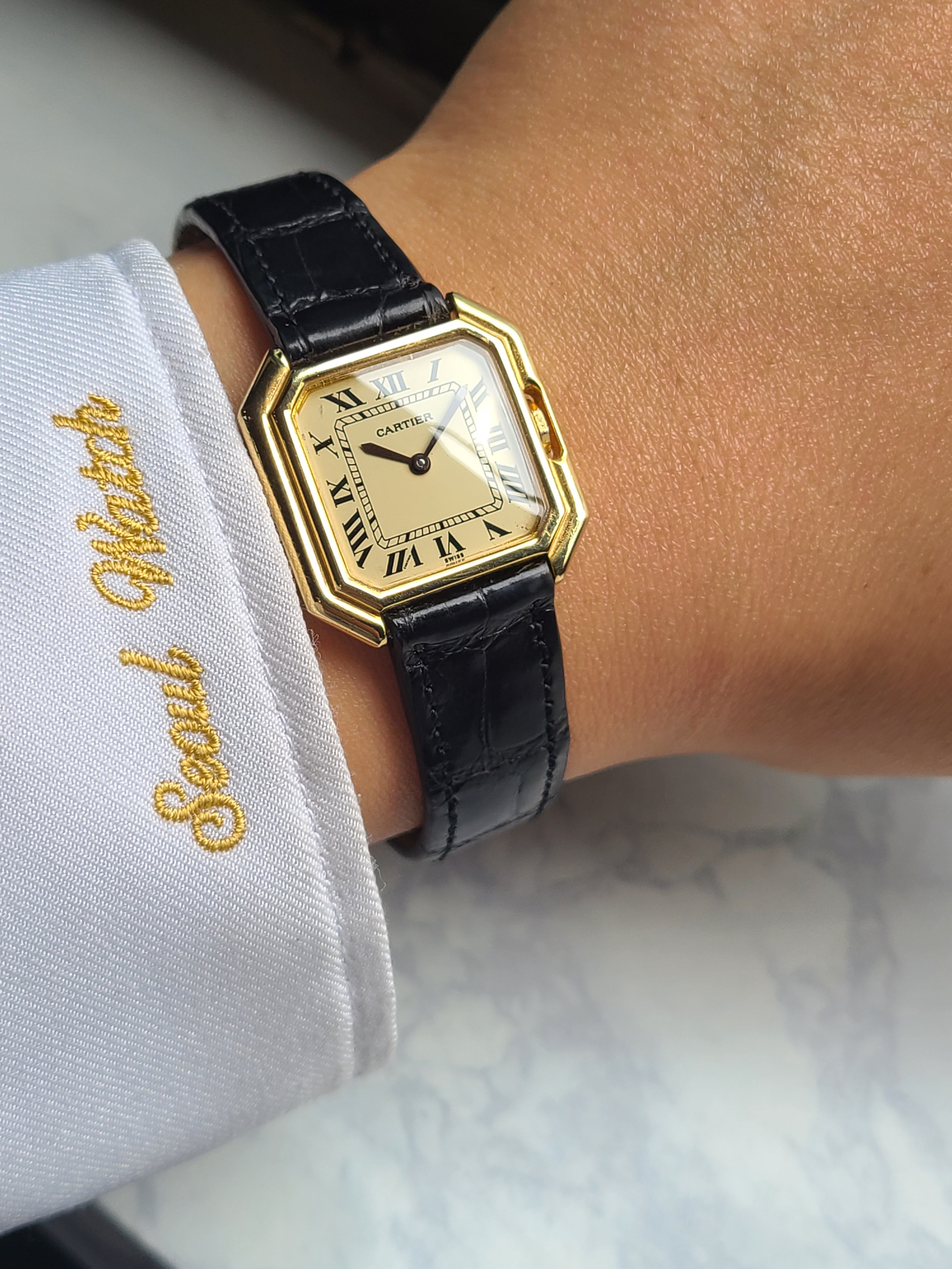 Cartier Ceinture Gold Manual Men's 까르띠에 생튀르 옐로우골드 금장 수동 LM 라지 남성용