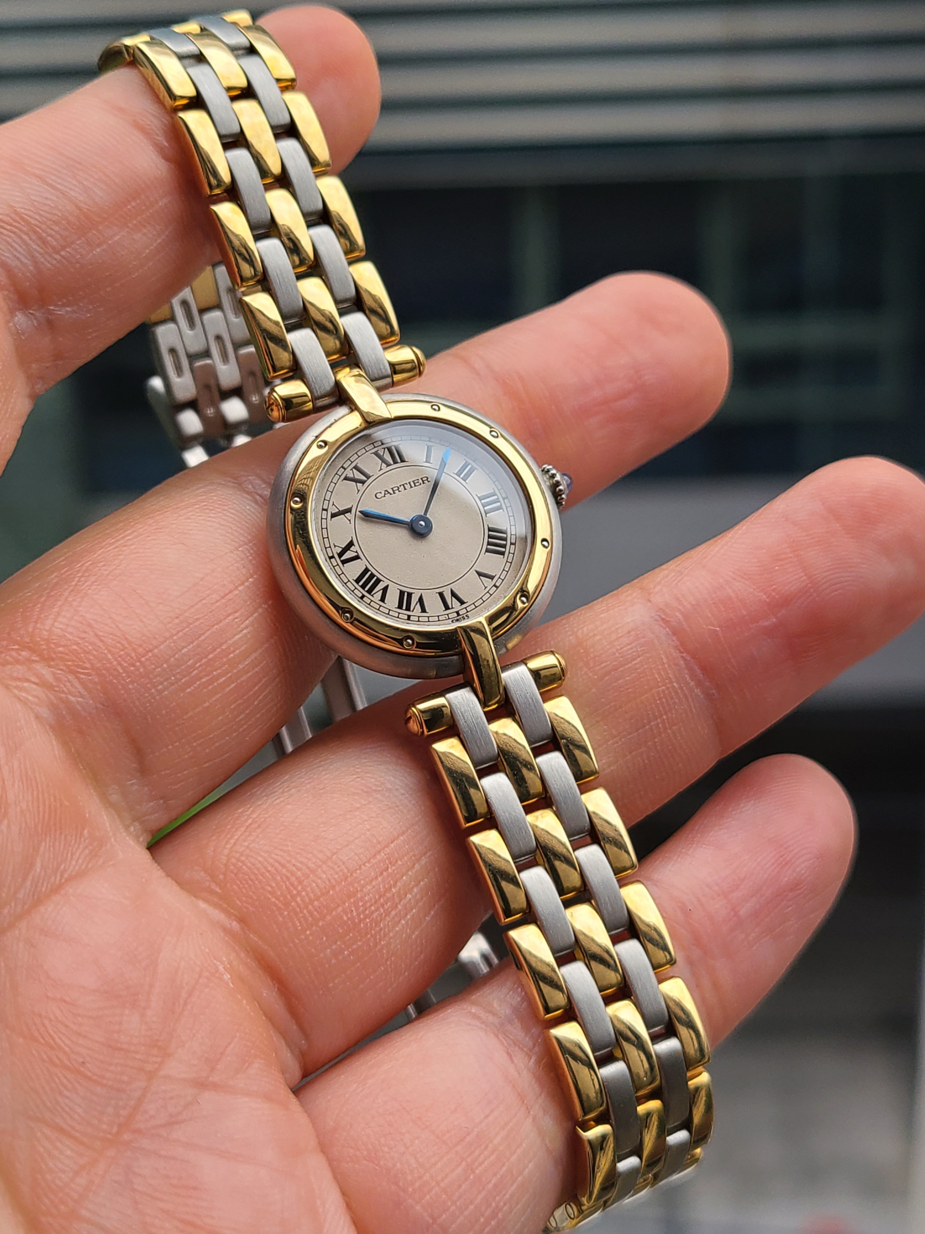 Cartier Panthere 3-Liner Two-Tone SM 까르띠에 원형 팬더 3줄 세줄 18K 콤비 SM 스몰 여성용