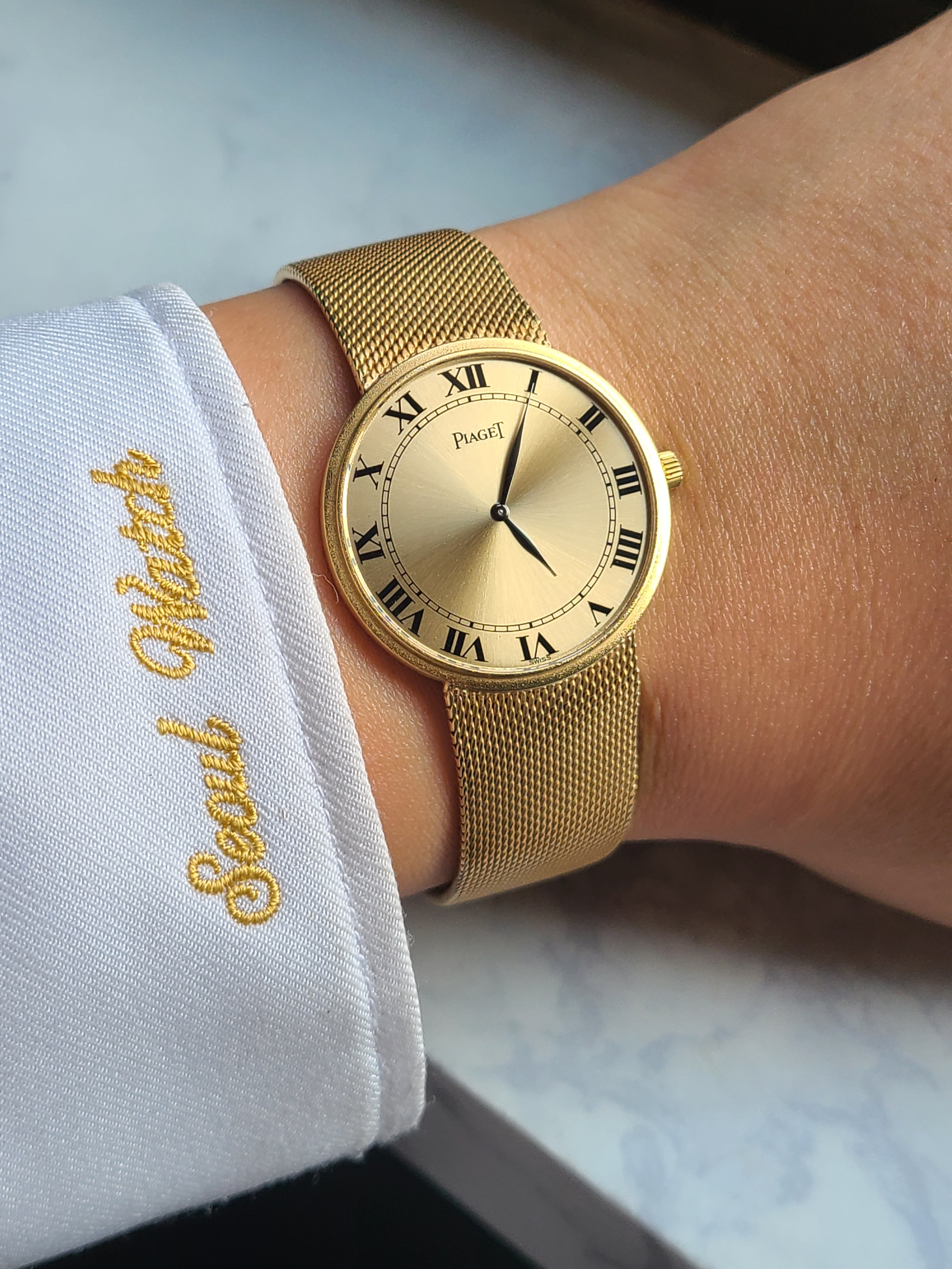 Piaget Altiplano Black Roman 18K YG 피아제 알티플라노 샴페인골드 블랙로만 다이얼 18K 옐로우골드 금통 남성용