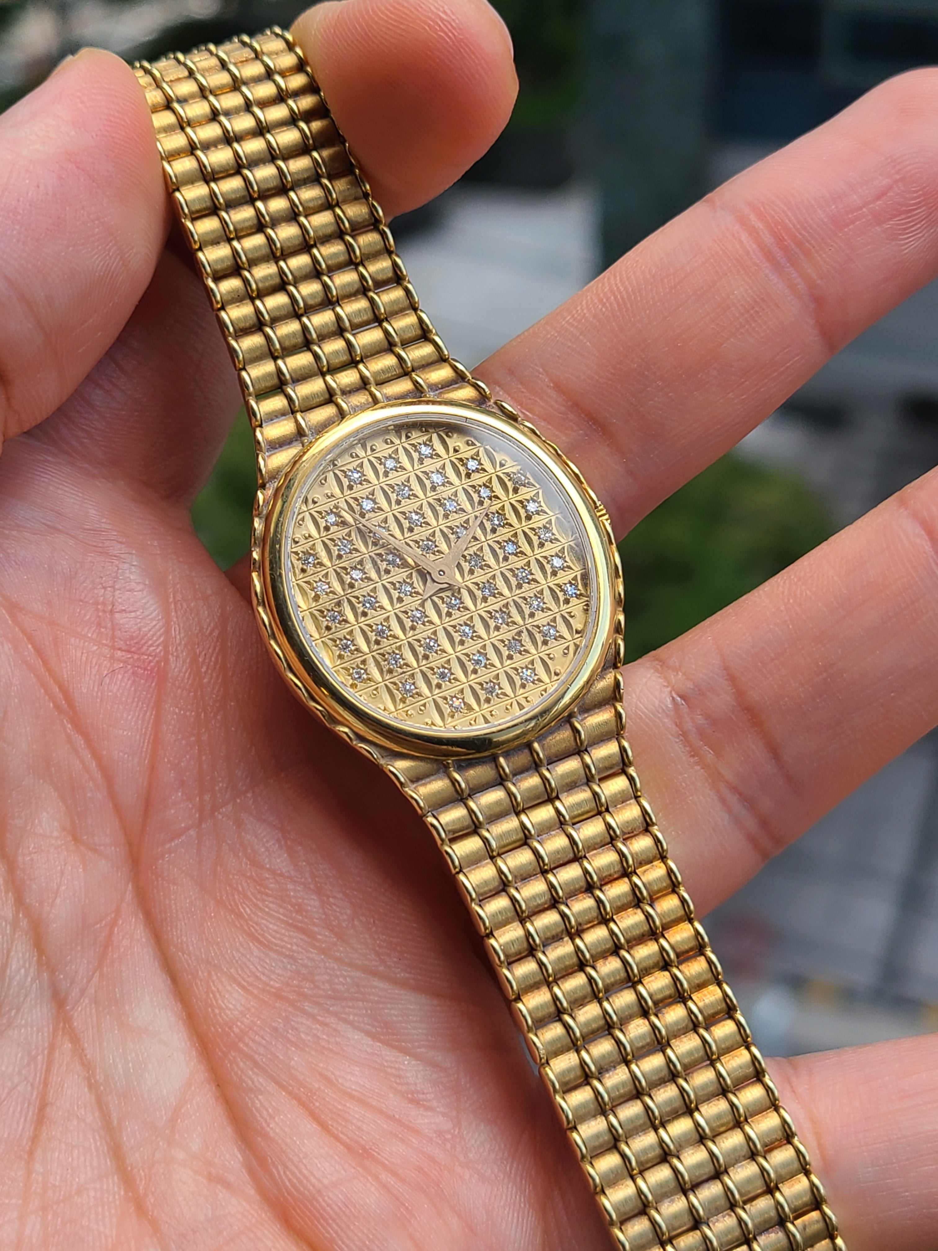 Audemars Piguet Bamboo 오데마피게 코브라 밤부 대나무 다이아몬드 다이얼 18K 금통 수동