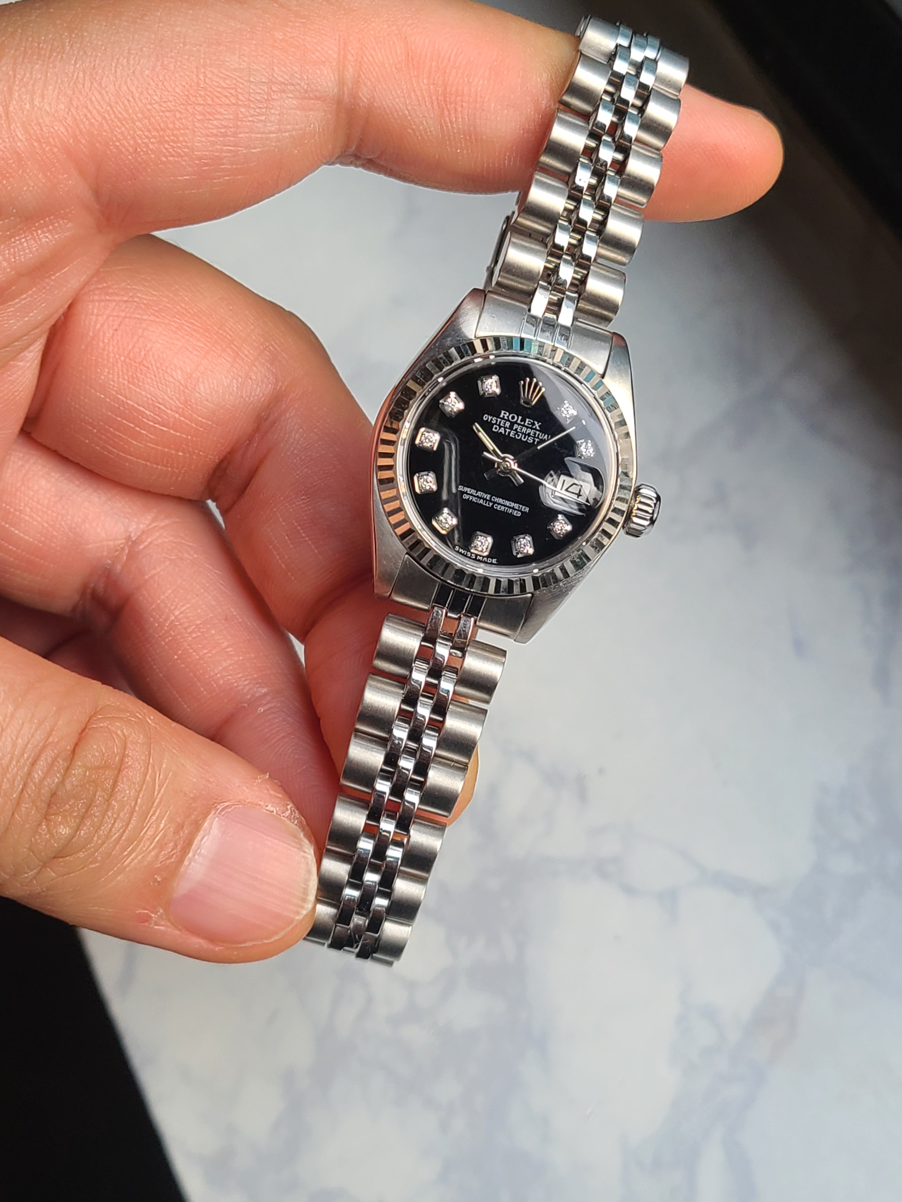 Rolex Women's Datejust Black Dial 롤렉스 여성용 데이저스트 블랙 다이얼 빈티지