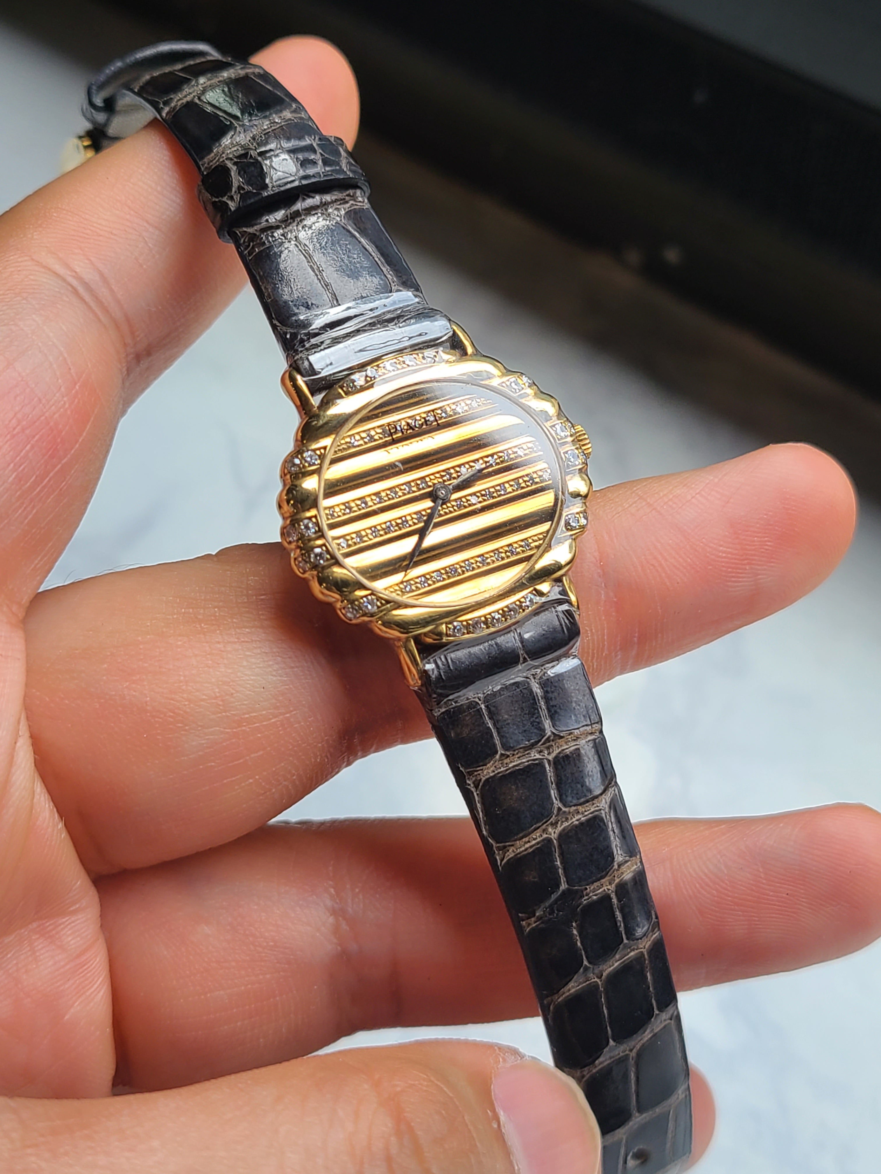 Piaget Polo Ovale Diamond 18K YG 피아제 폴로 Oval 오벌 18K 옐로우골드 다이아몬드 빈티지 여성용