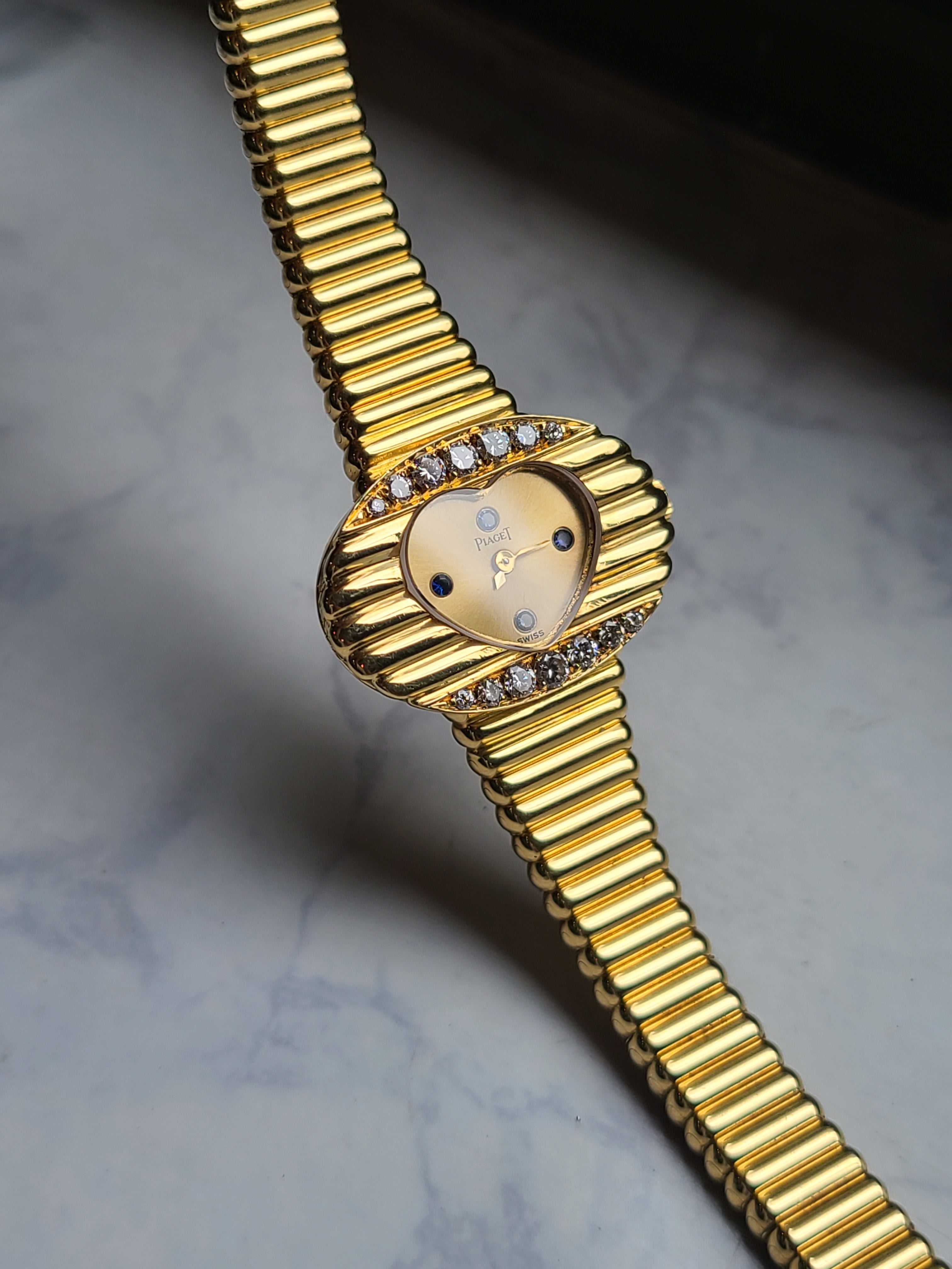 Piaget Art Deco Diamonds 4P Sapphire Vintage 피아제 아트데코 하트 다이아 4P 사파이어 18K 여성용 빈티지