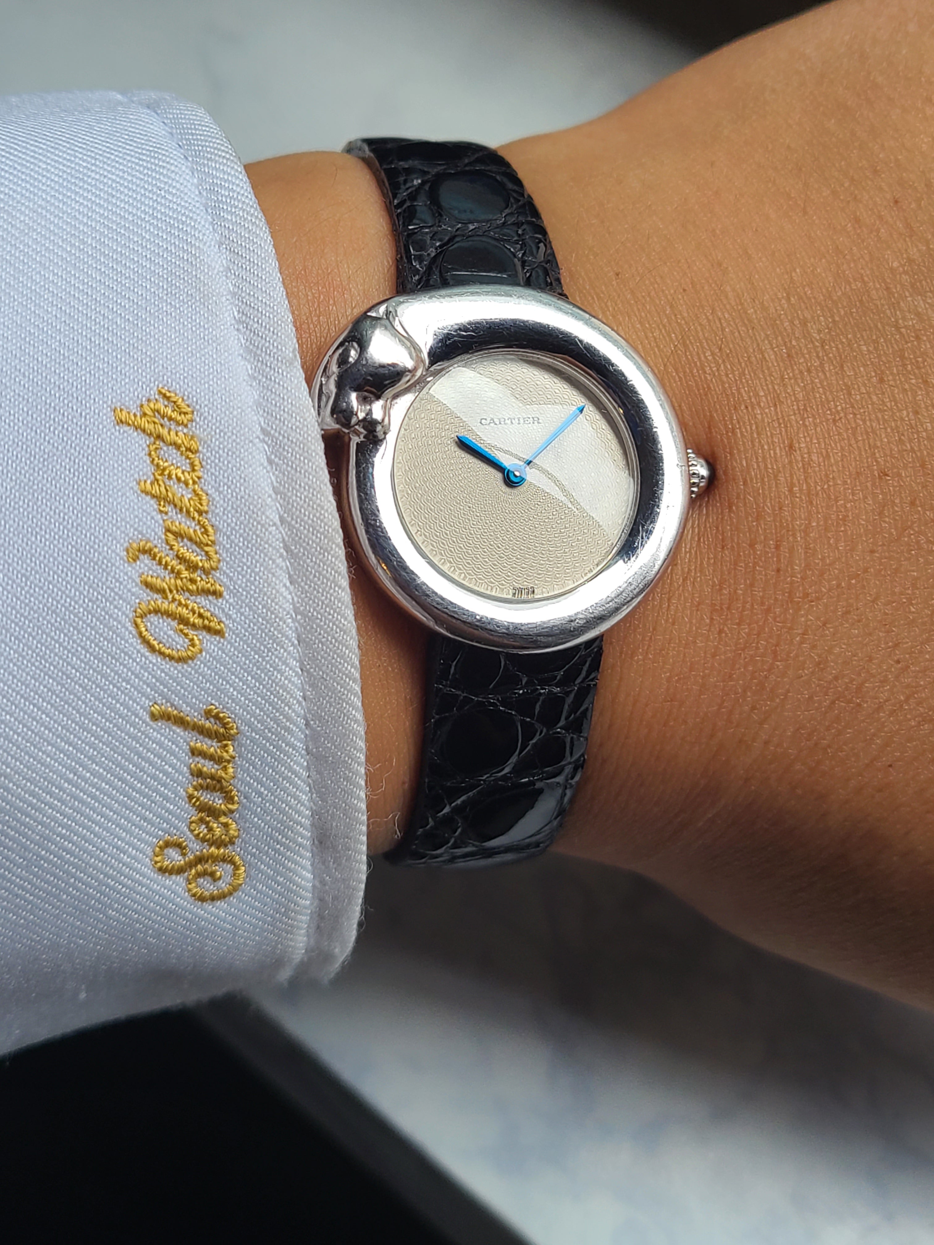 Cartier Panthere 1925 WG 18K 까르띠에 재규어 팬더 1925 기요쉐 다이얼 18K 화이트골드 금통 한정판