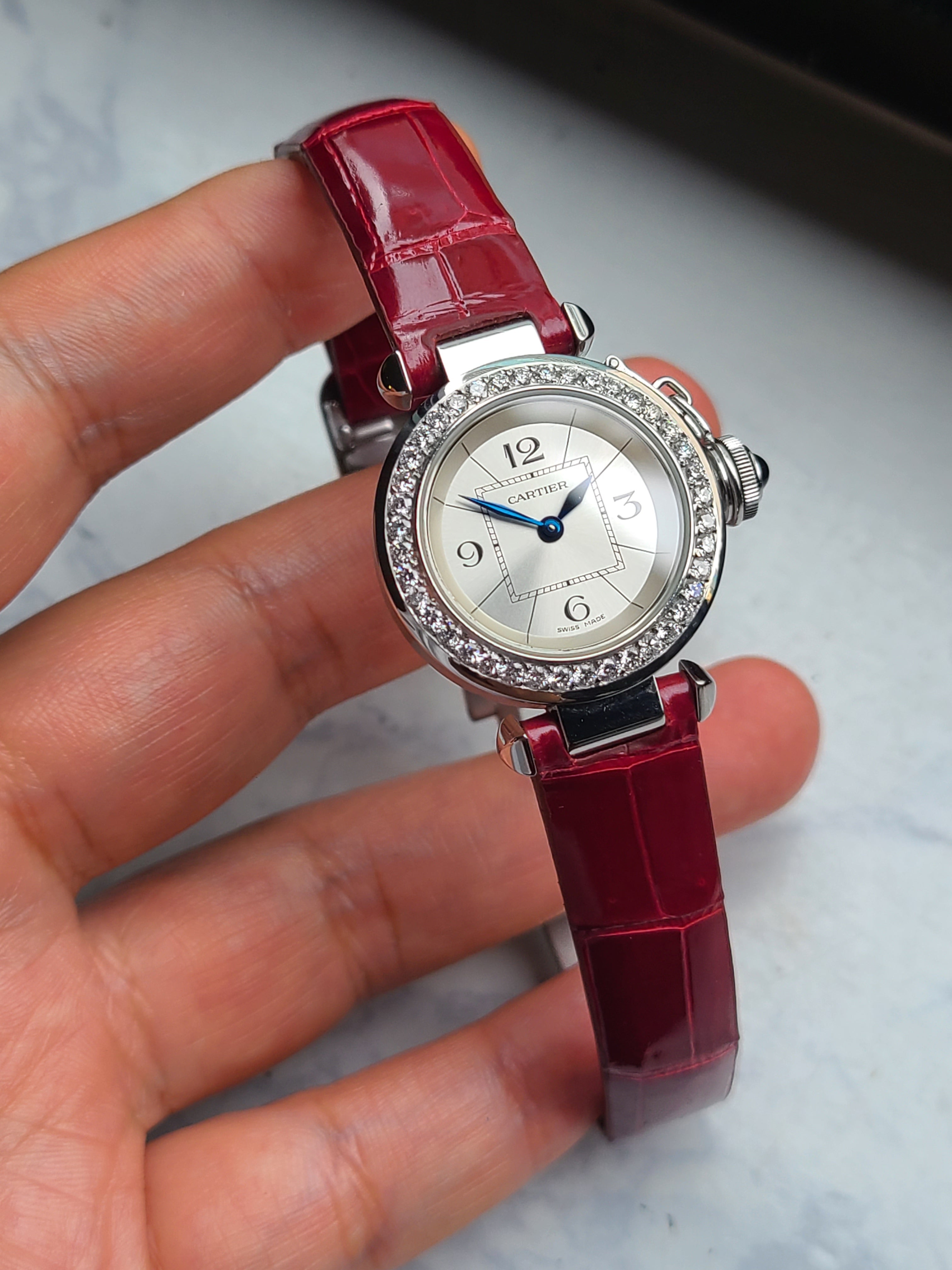 Cartier Pasha Diamond Woemen's 까르띠에 파샤 다이아몬드 레드악어 여성용