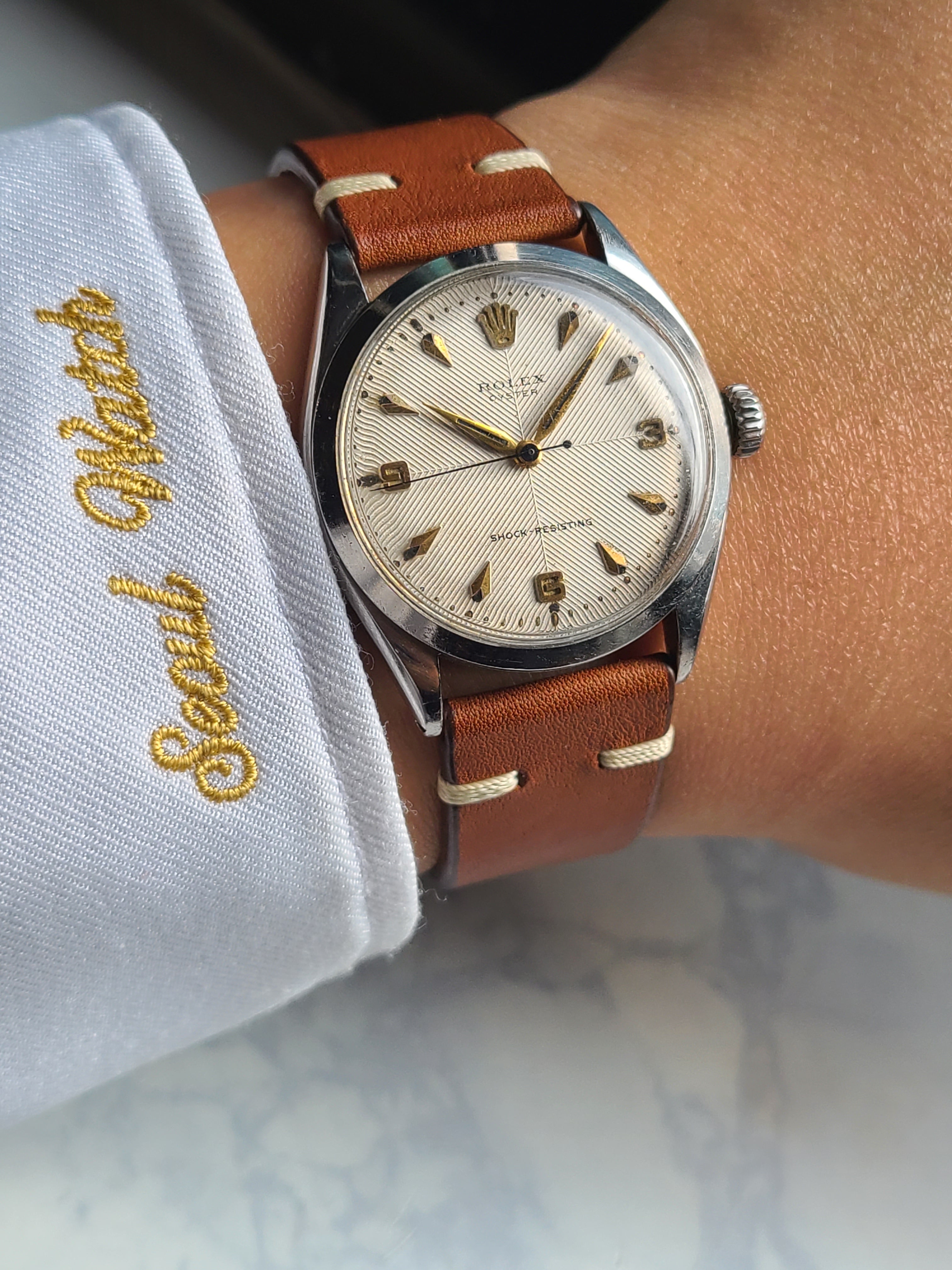 Rolex Oyster Herringbone Gold Hands Vintage 롤렉스 오이스터 헤링본 다이얼 빈티지 34 소장품