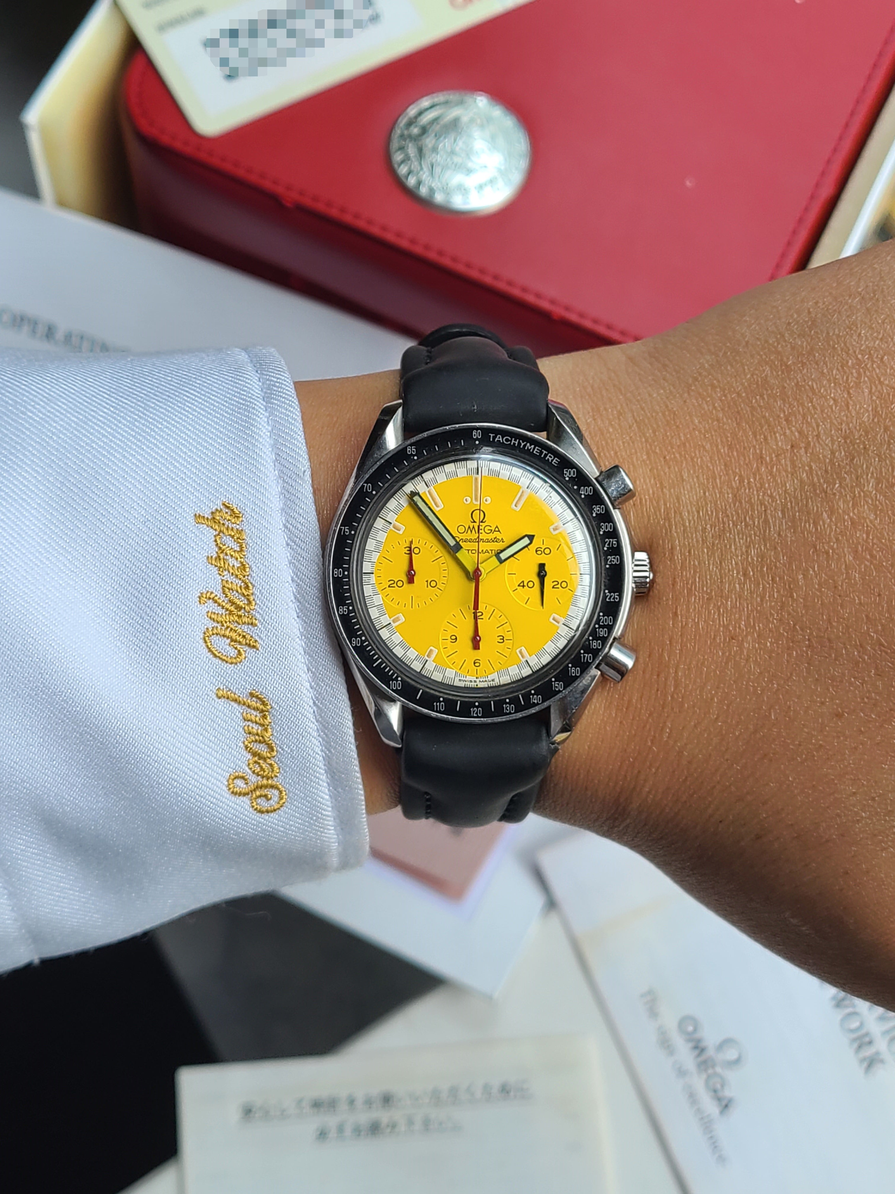 Omega Speedmaster Reduced 39mm 오메가 스피드마스터 페라리 옐로우 리듀스드 1997