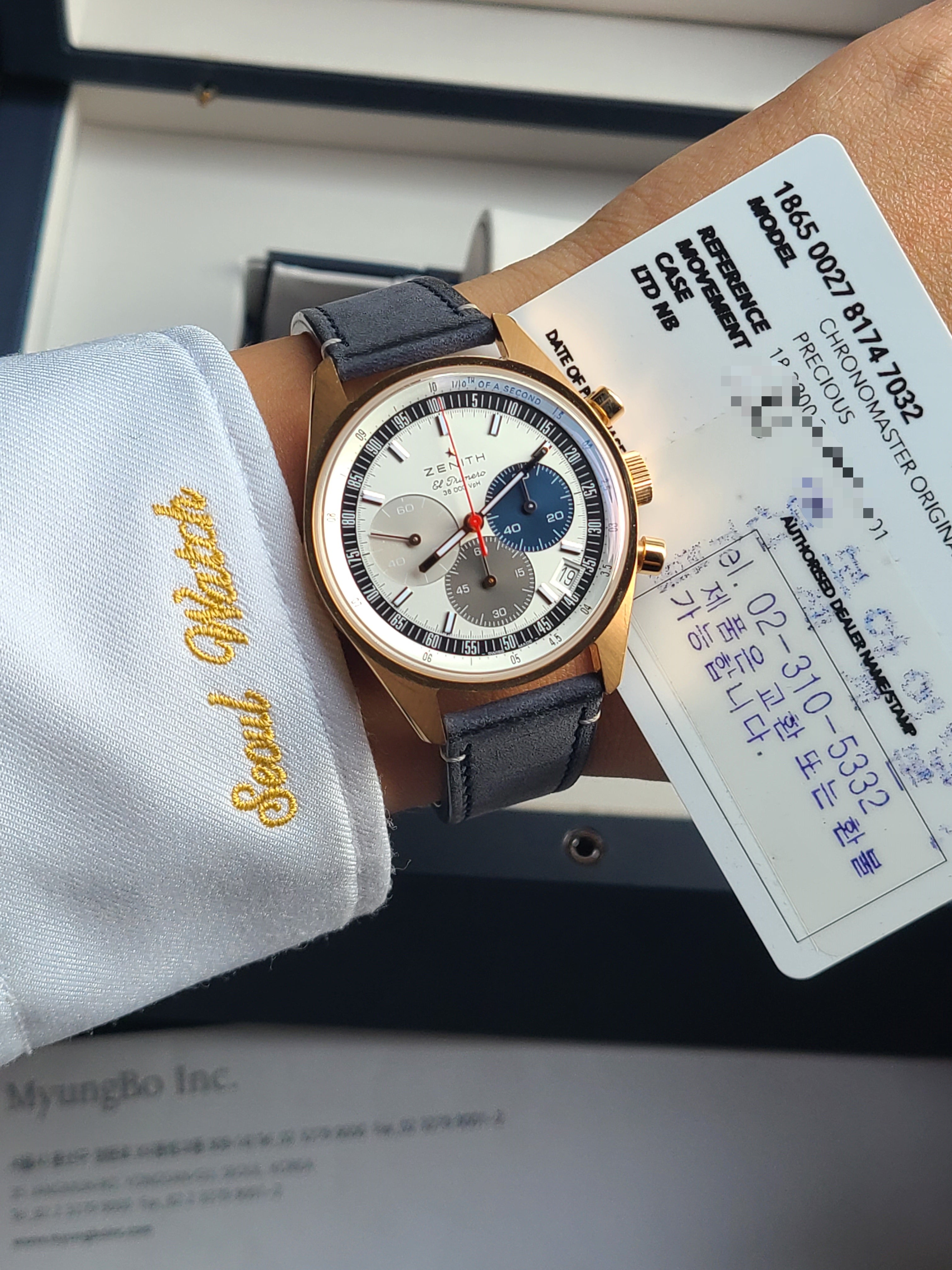 Zenith Chronomaster Original Rose Gold Black 제니스 크로노마스터 오리지널 삐에로 로즈골드 금통 국내 풀세트 미사용급