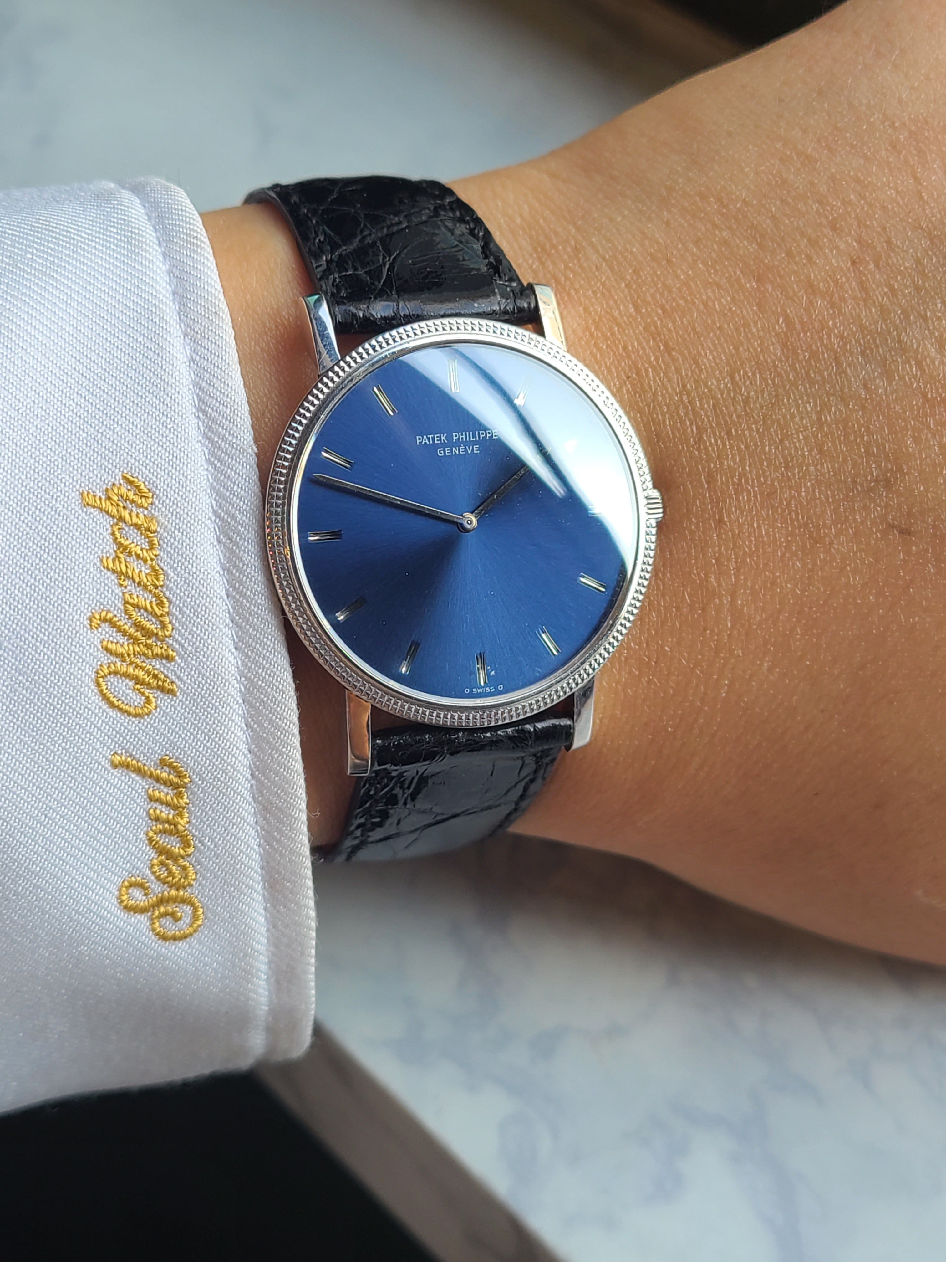 Patek Philippe Calatrava Jumbo 18K WG 파텍필립 칼라트라바 점보사이즈 청판 18K 화이트골드 금통 남성용