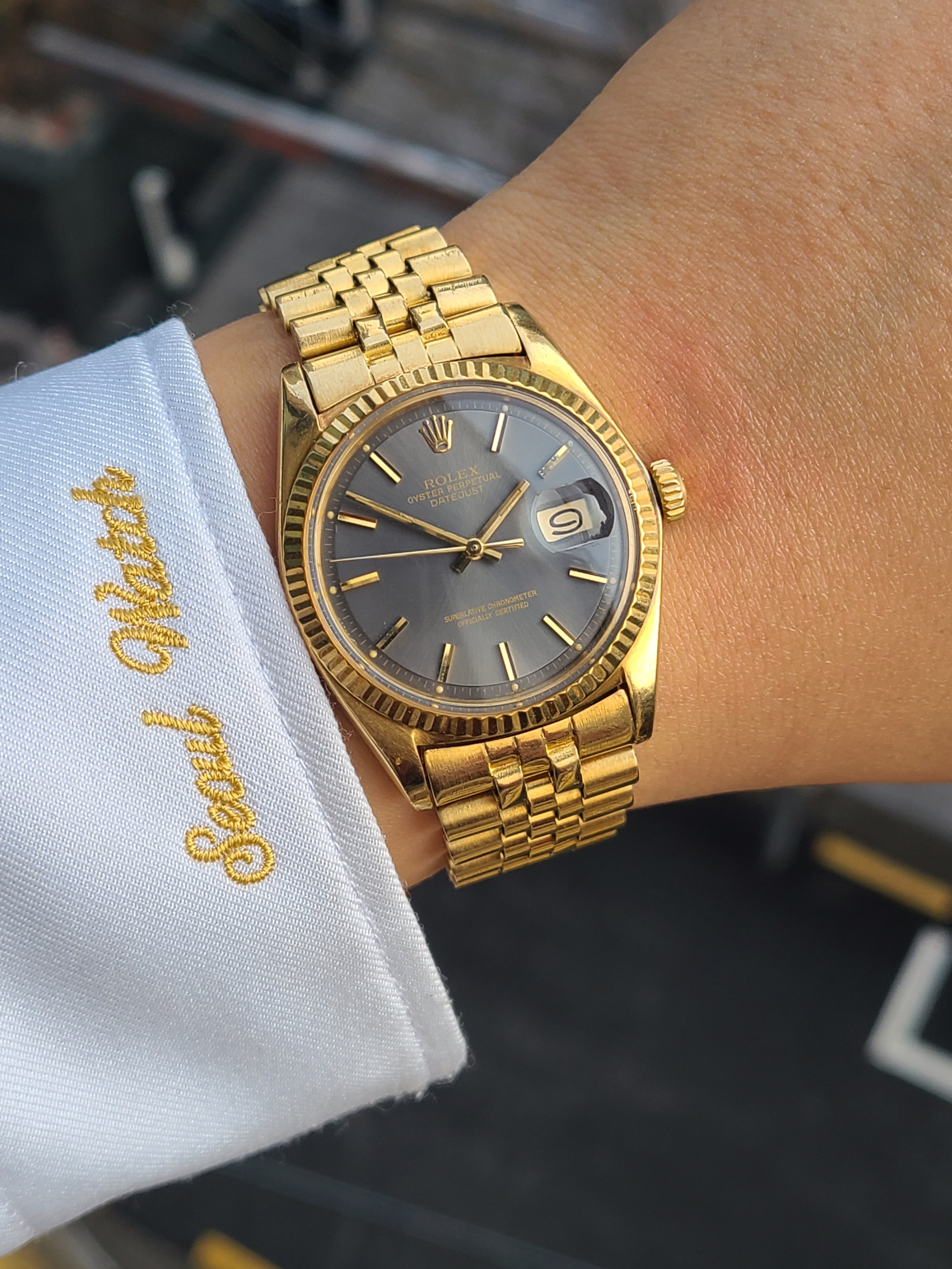 Rolex Datejust 36 Jubilee Ghost Dial 18K Solid YG 롤렉스 데이저스트 36 올금통 고스트그레이판 18K 옐로우 쥬빌리 금통