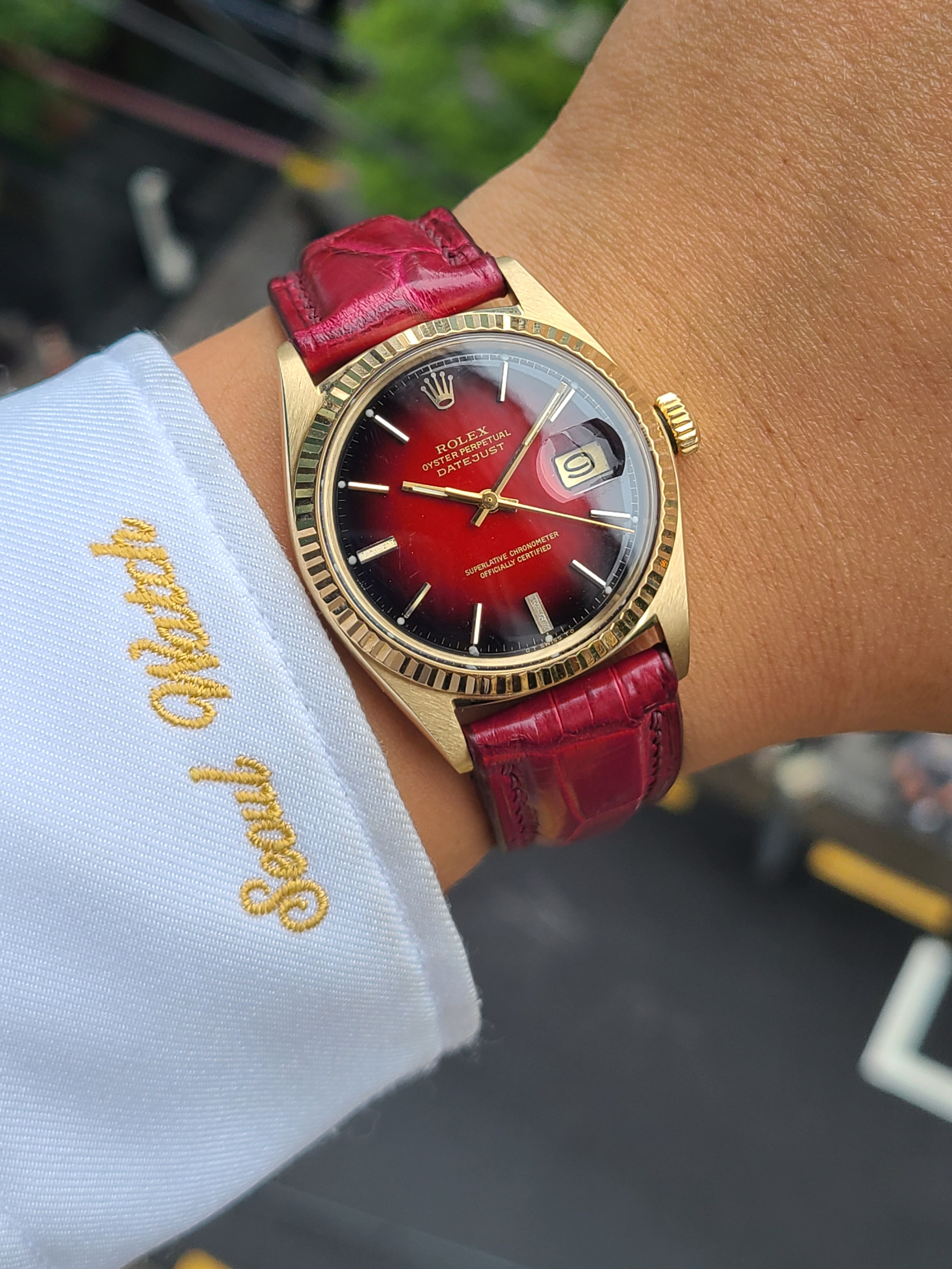 Rolex Datejust Wideboy Dial Solid YG 롤렉스 데이저스트 레드비네타 옐로우 금통