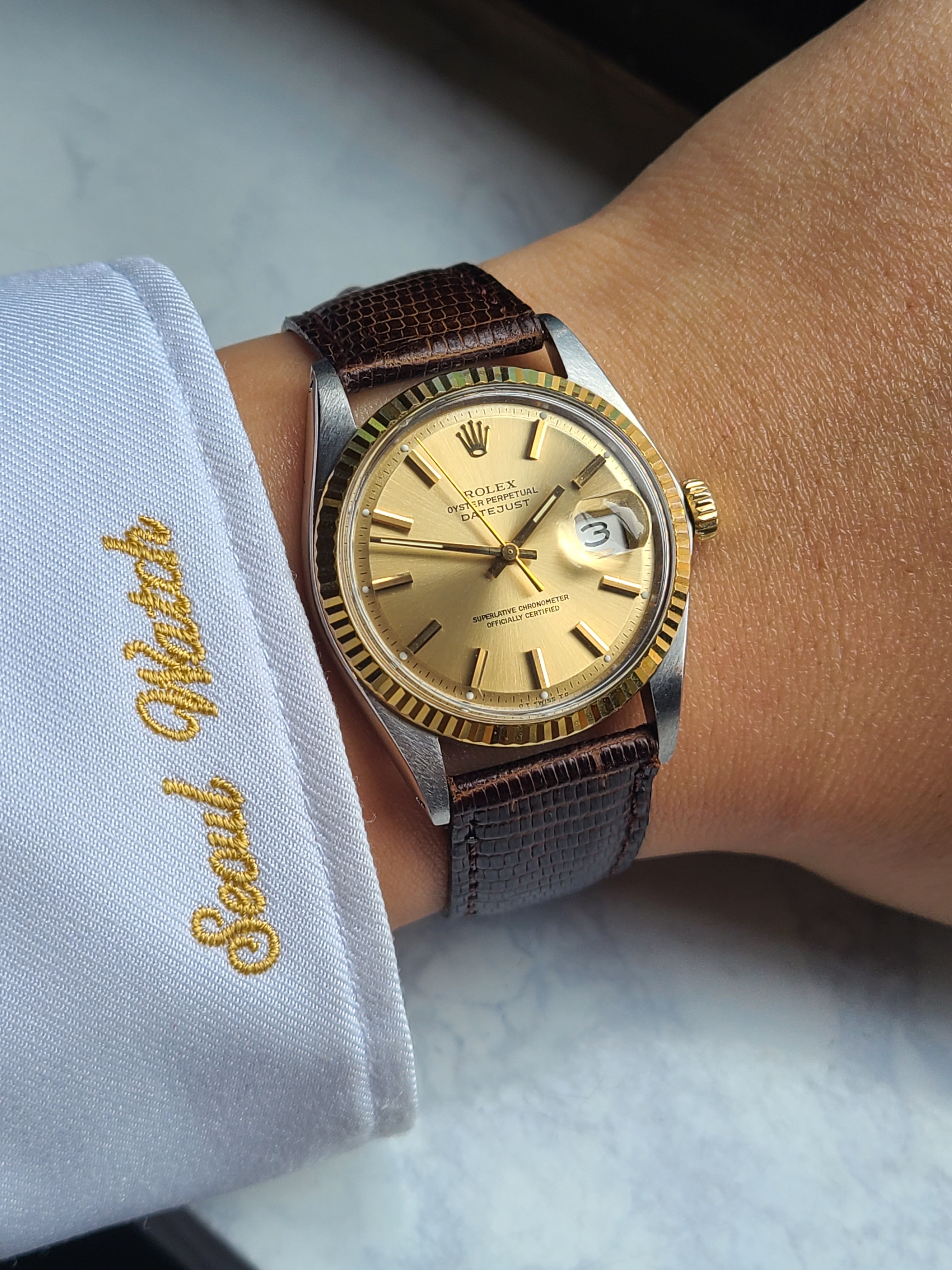 Rolex Datejust 36 Sigma Dial Two Tone 롤렉스 데이저스트 36 샴페인골드 시그마 다이얼 콤비 빈티지 가죽