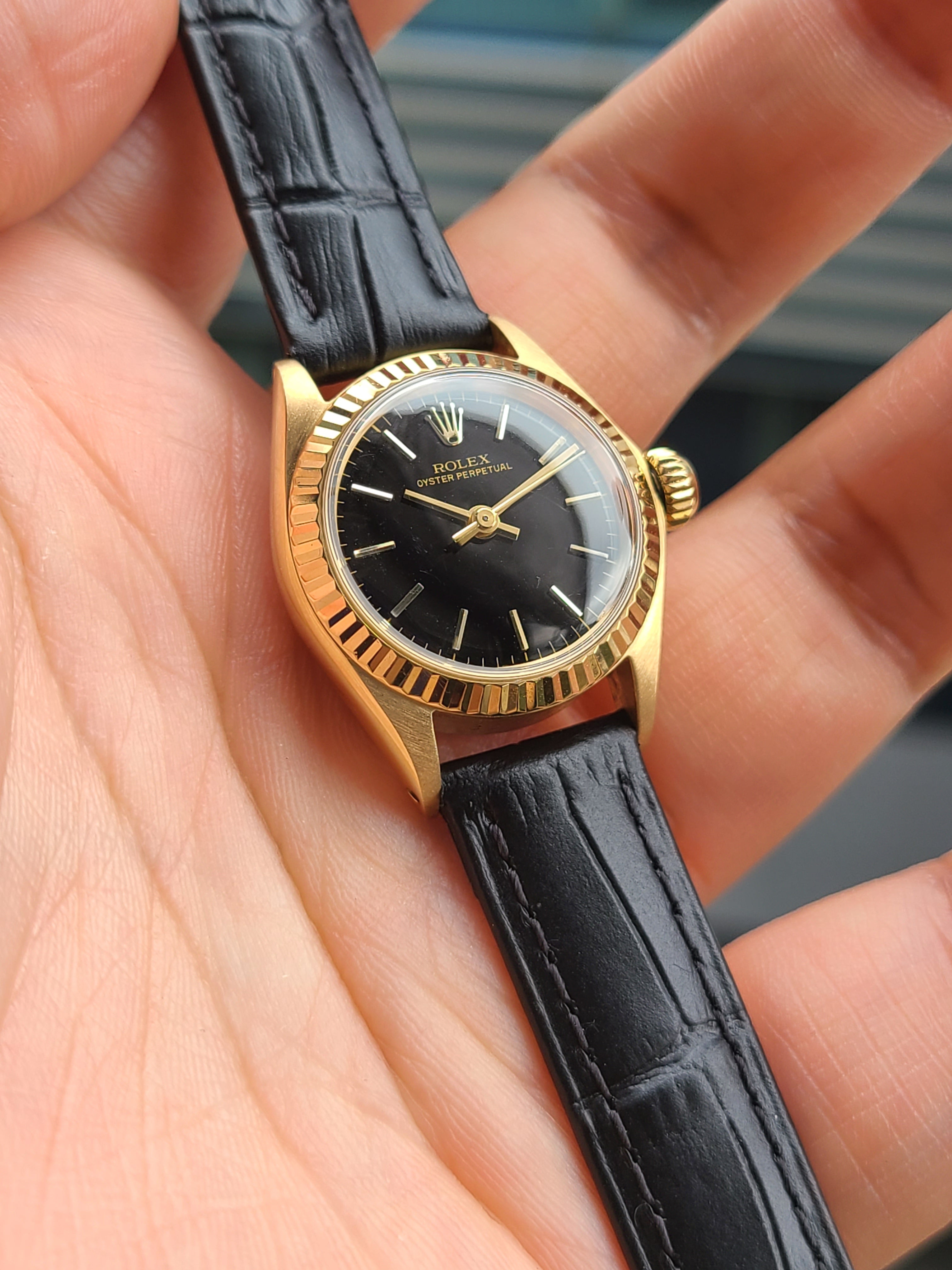 Rolex OP 18K Solid Gold Women's 롤렉스 여성용 오이스터퍼페추얼 18K 옐로우골드 금통 여성용