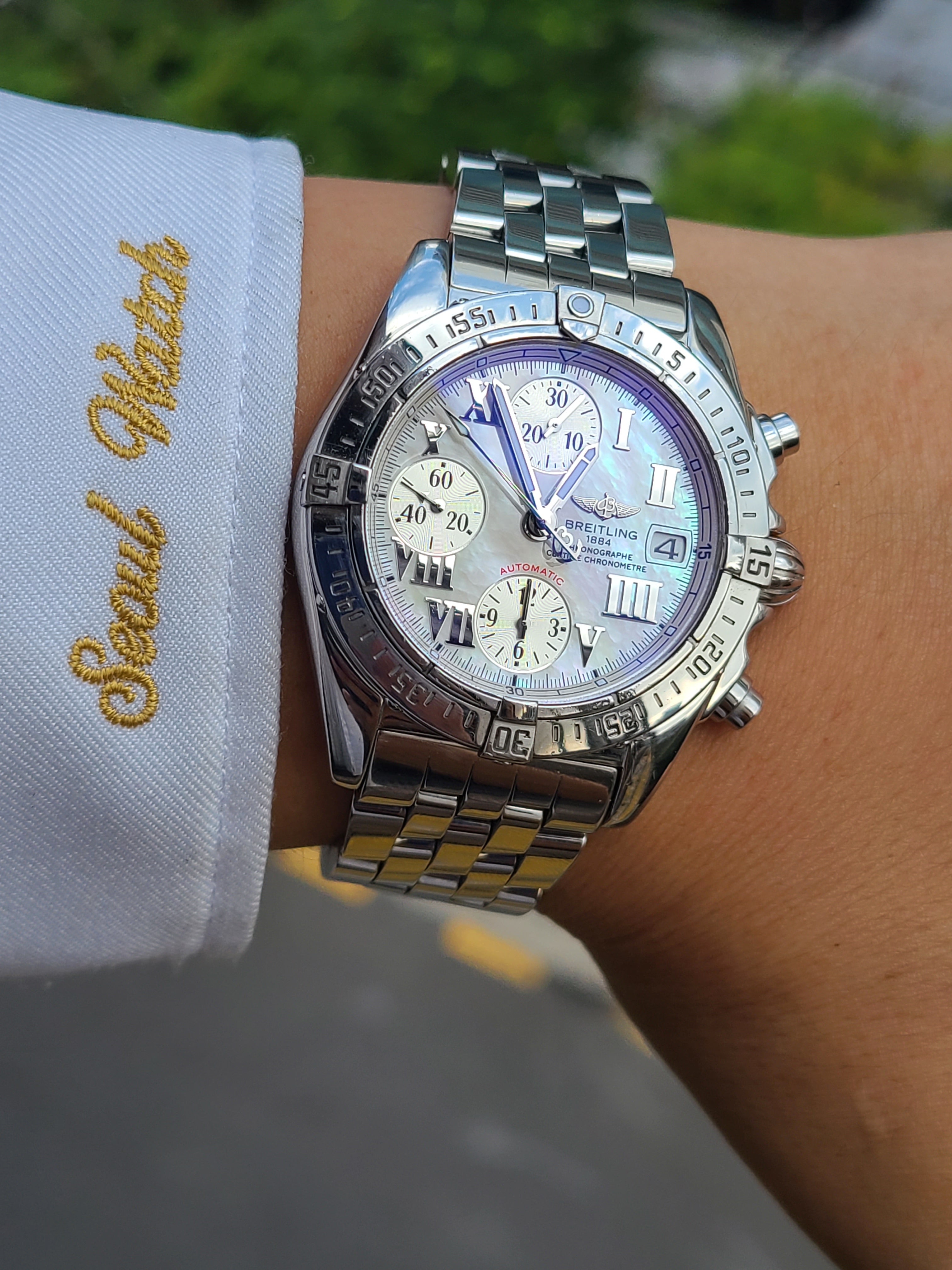 Breitling Cockpit Chrono MOP 브라이틀링 콕핏 크로노그래프 백자개 로만 다이얼