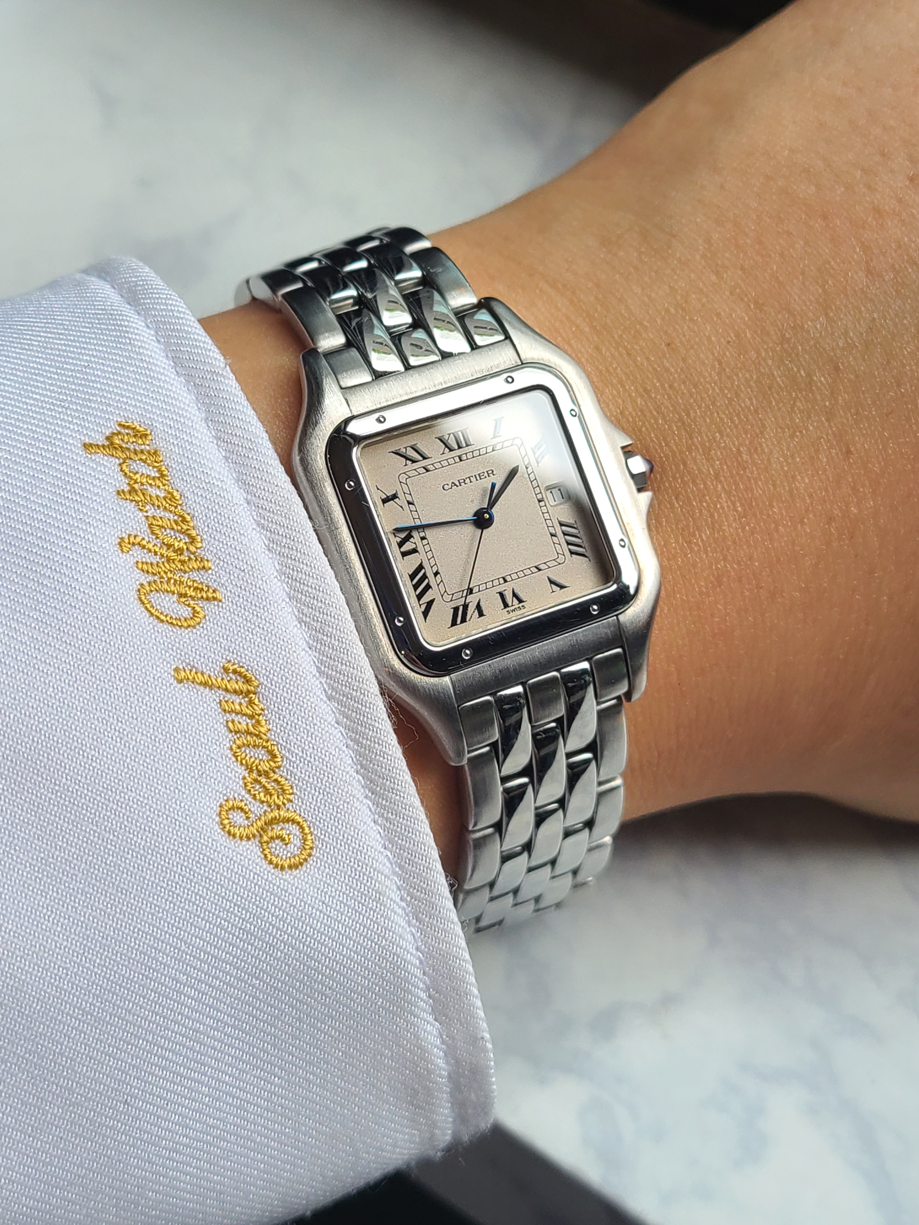 Cartier Panthere De Cartier S/S Men's Large 까르띠에 팬더 드 까르띠에 스틸 남성용 라지사이즈