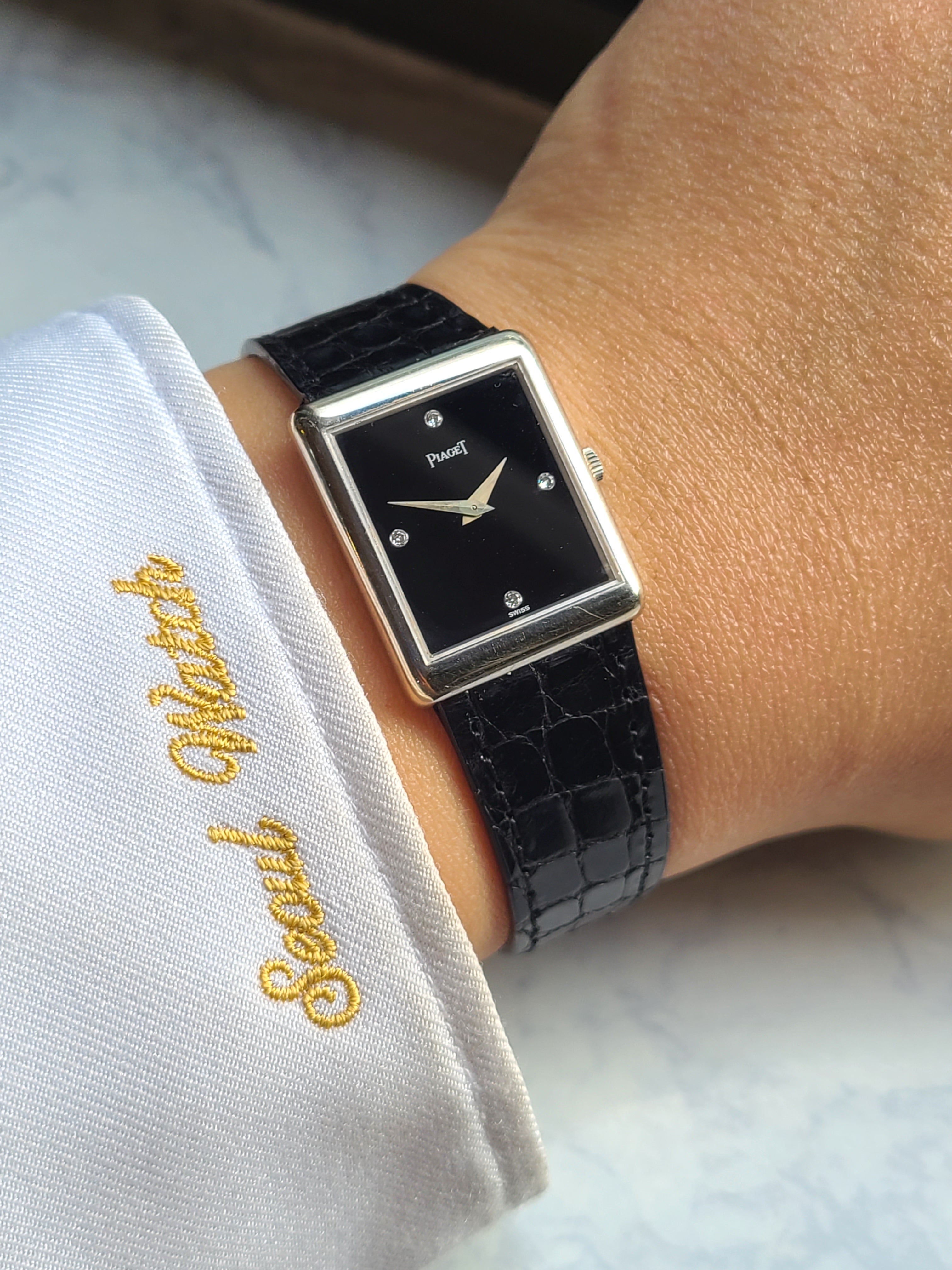 Piaget Tank Black 4P 18K WG 피아제 클래식 탱크 블랙 4P 다이아몬드 18K 화이트골드 금통 빈티지
