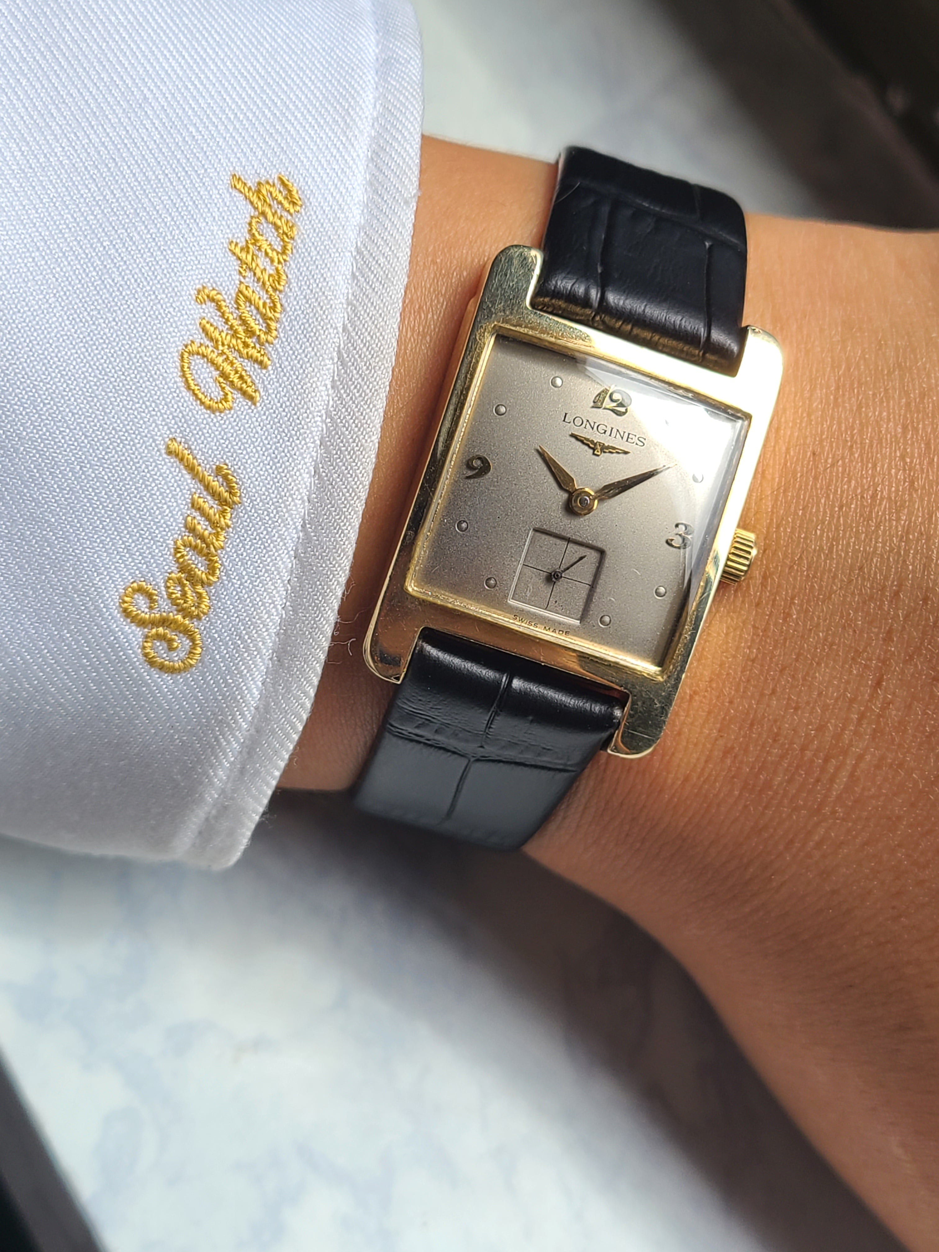 Longines Art Deco Square 14K 론진 스퀘어 사각 14K 옐로우골드 금통 1960s