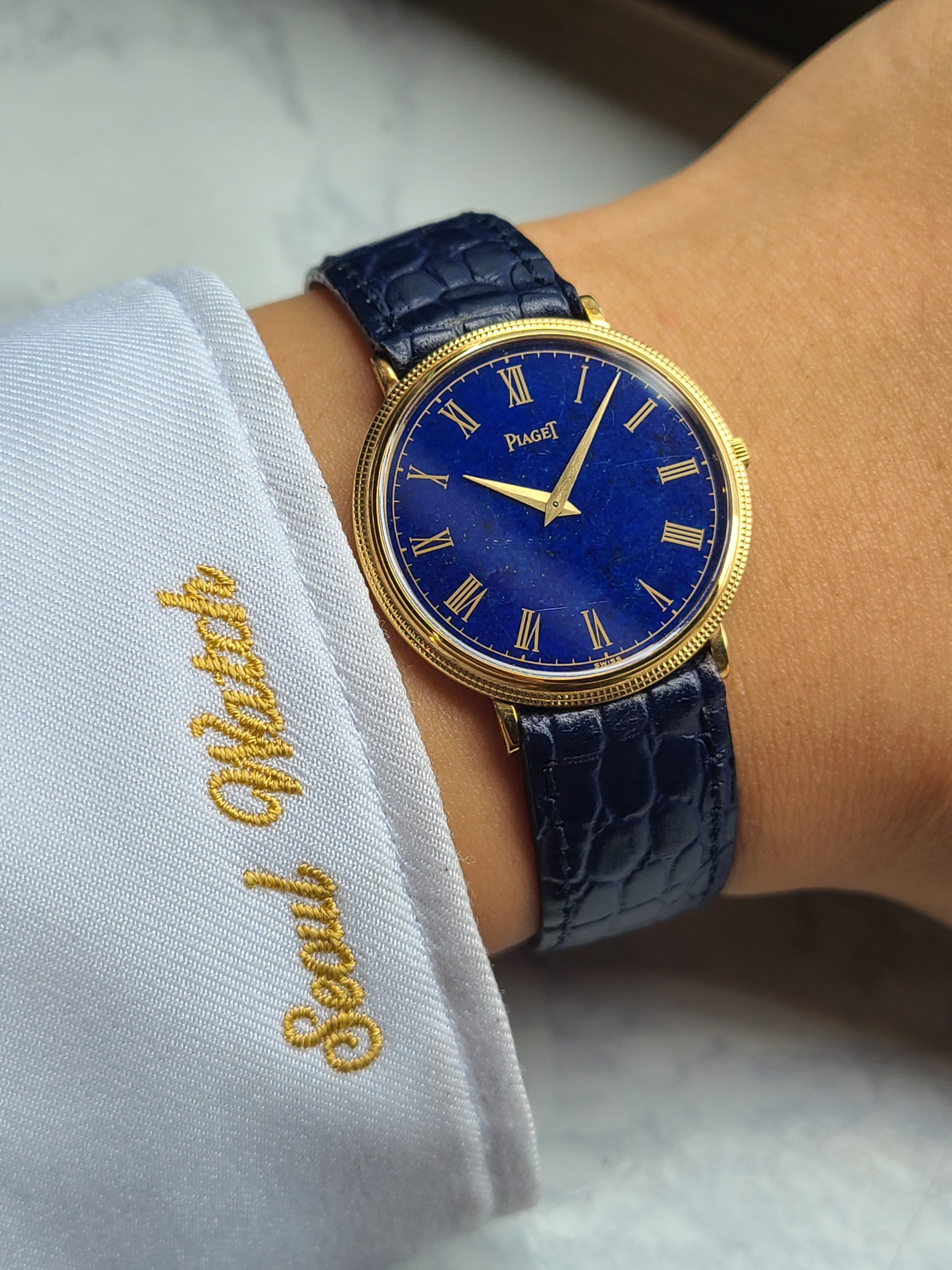 Piaget Classic Lapis Lazuli Diamond Dial 18K YG Vintage 피아제 클래식 라피스 옐로우로만 다이얼 18K 엘로우골드 금통 빈티지