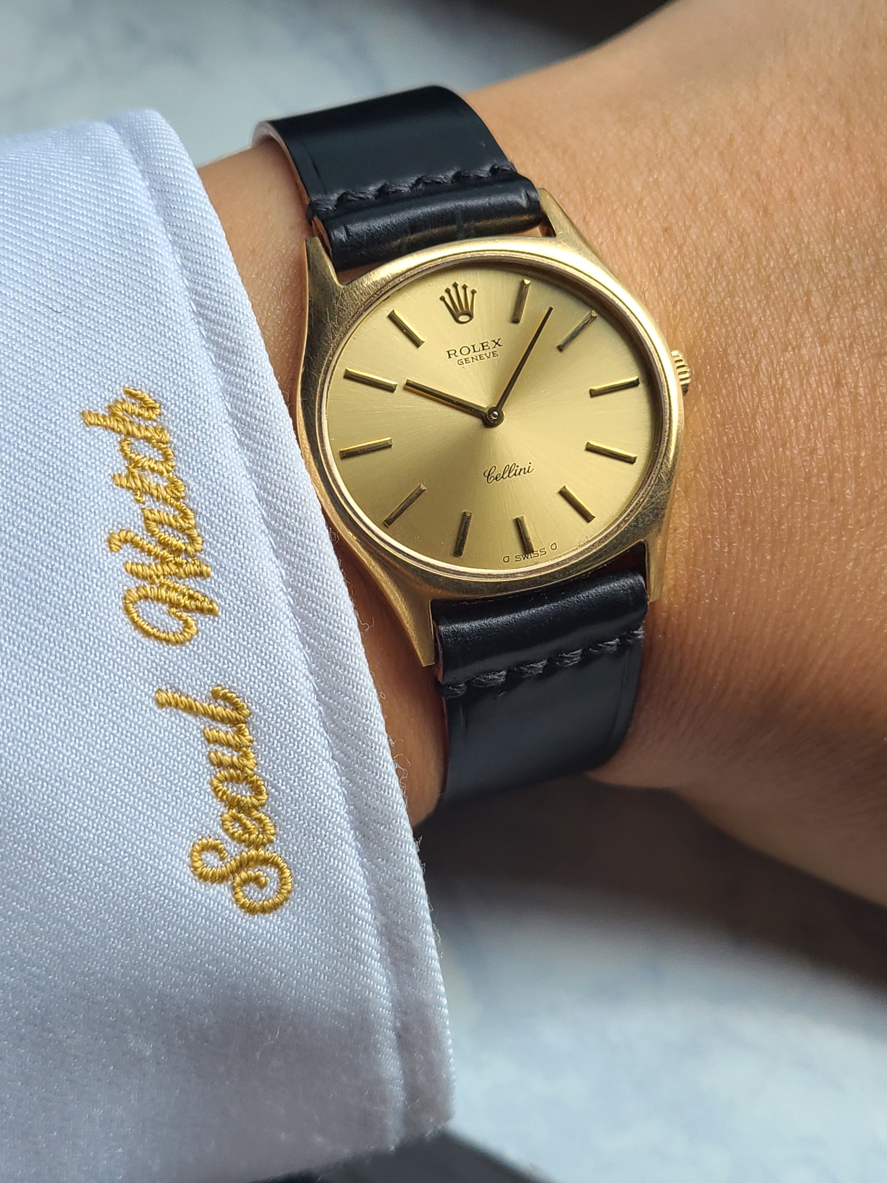 Rolex Cellini Cushion 18K YG Vintage 롤렉스 셀리니 쿠션 옐로우골드 18K 금통 빈티지 남성용