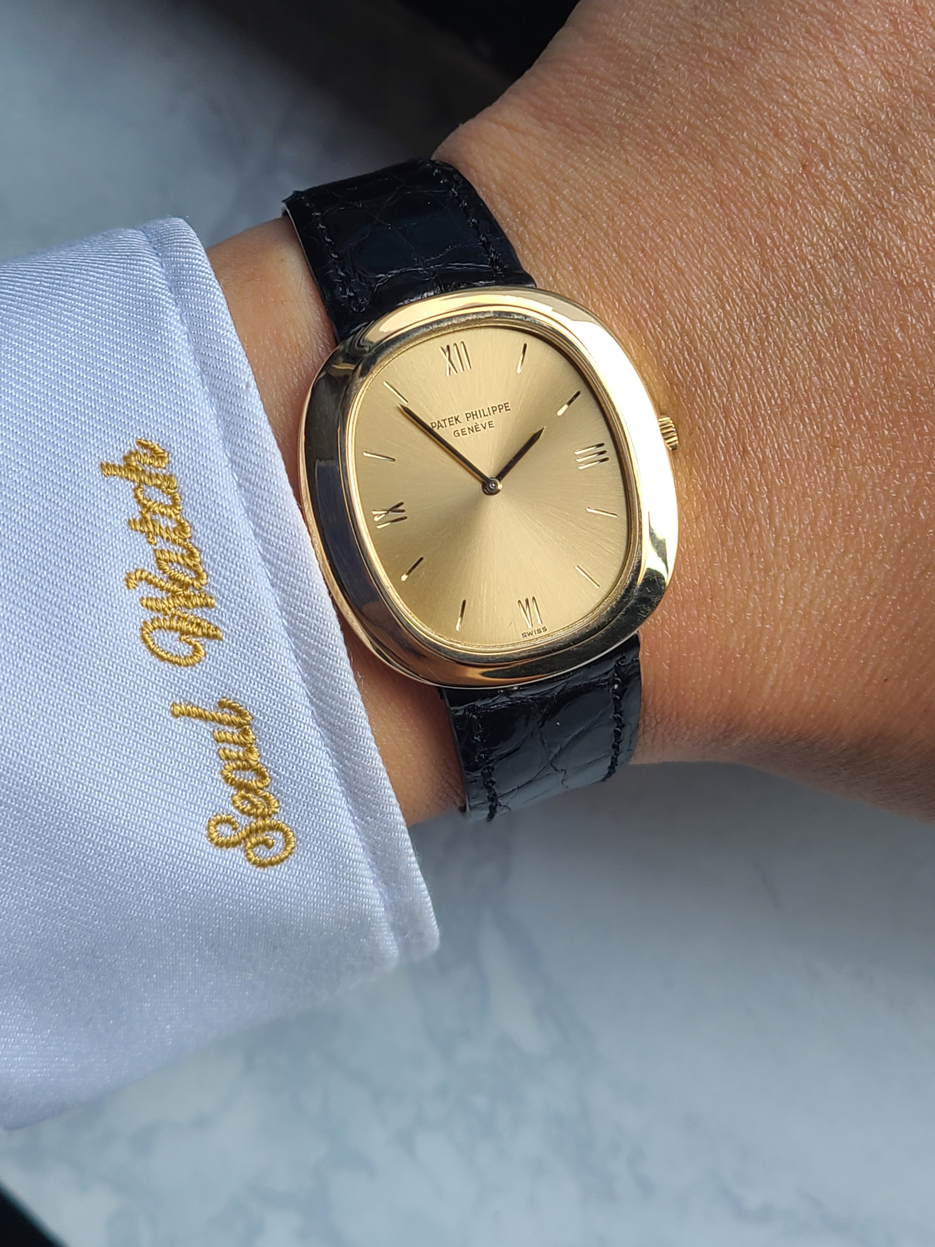 Patek Philippe Golden Ellipse Men's 파텍필립 골든 엘립스 점보사이즈 샴페인골드 18K 금통 자동 오토메틱