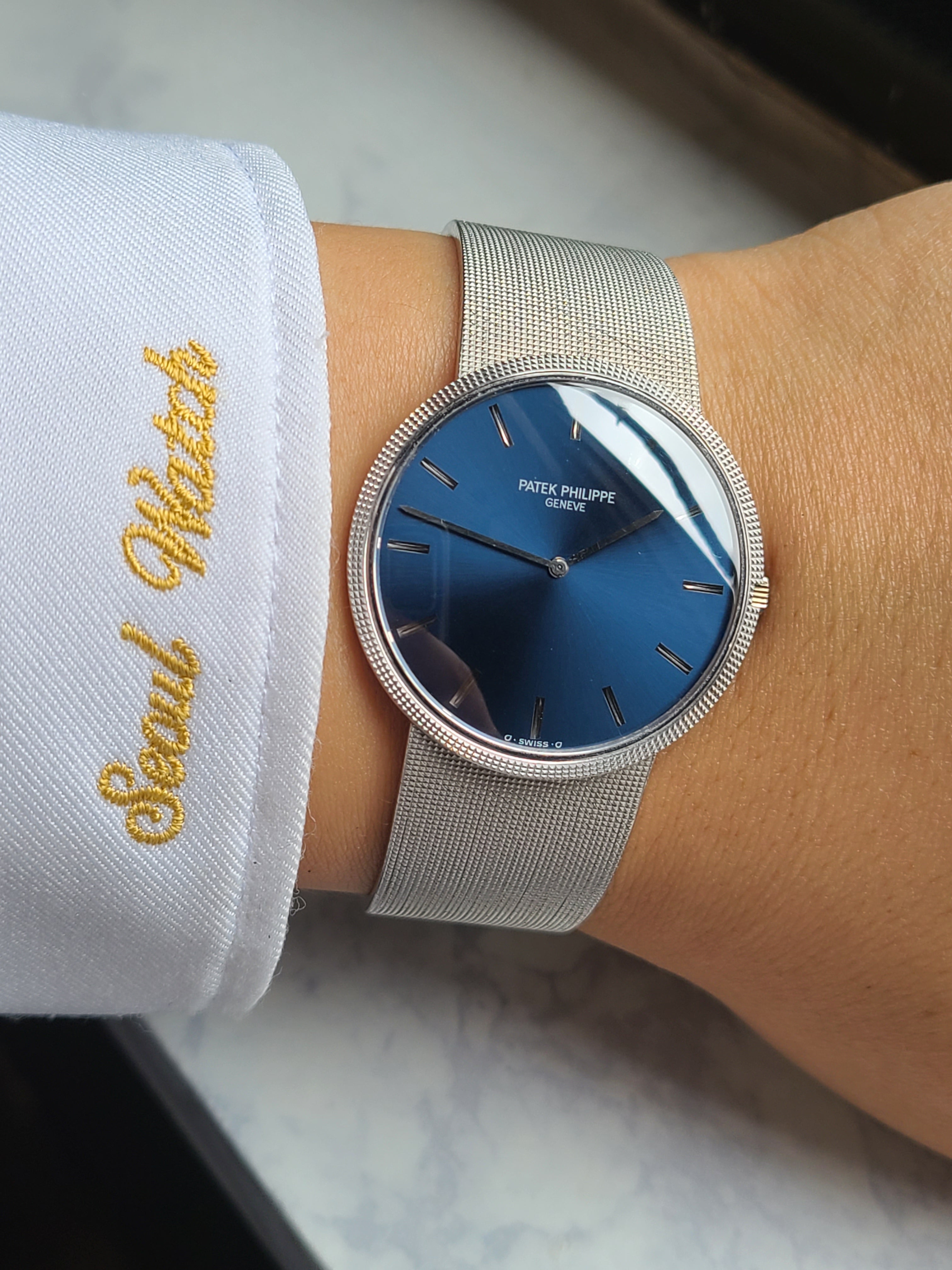 Patek Philippe Calatrava Jumbo 18K WG 파텍필립 칼라트라바 점보사이즈 청판 18K 화이트골드 금통 자동 남성용